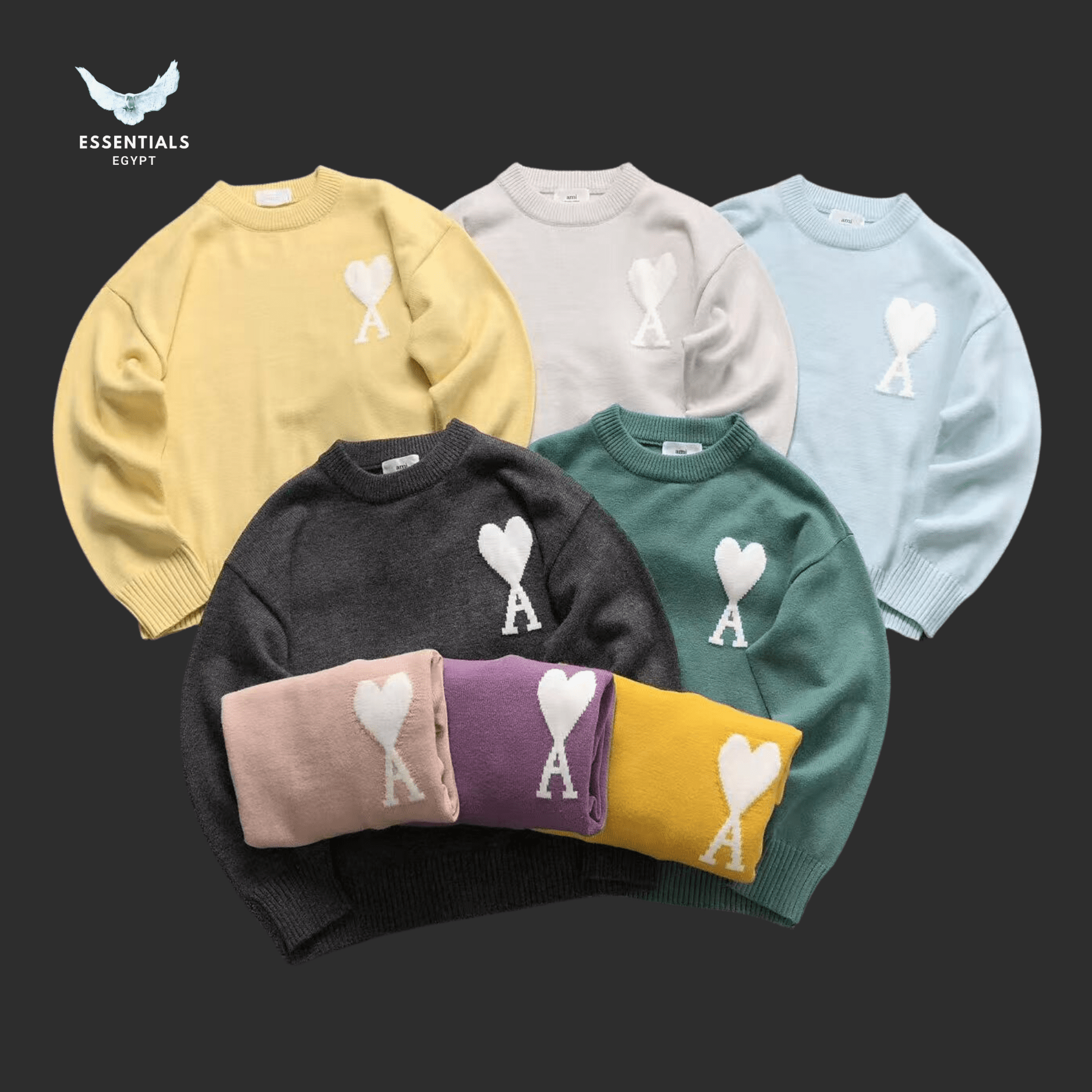 AMI Paris Sweatshirt – Pastel Heart Drop - ESSENTIALS EGYPT