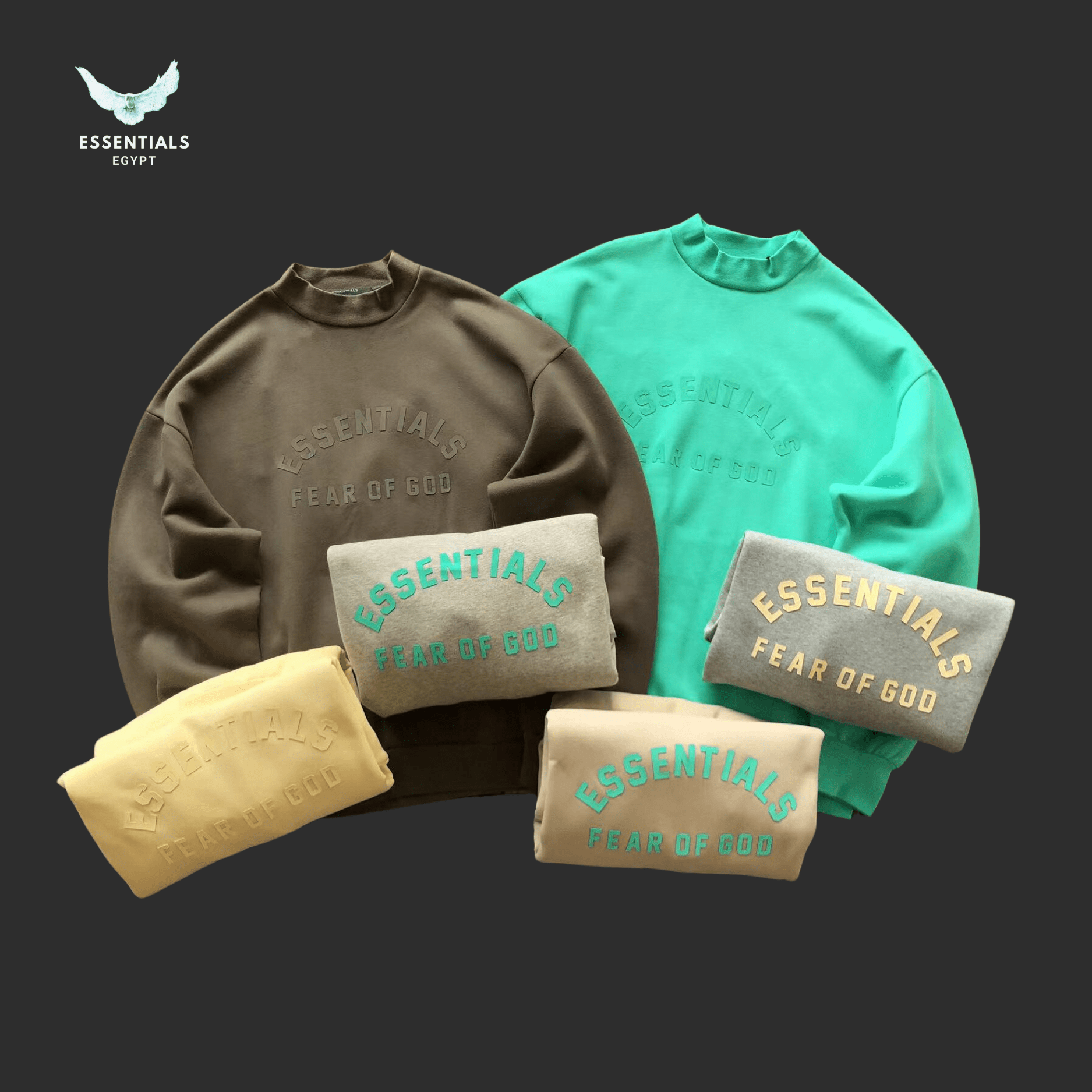 Essentials Sweater – Mint Logo Crew - ESSENTIALS EGYPT