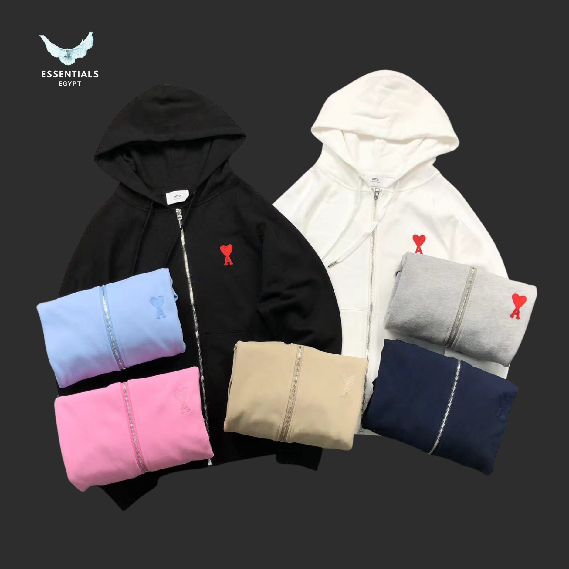 AMI Paris Hoodie – Color Logo Series - ESSENTIALS EGYPT