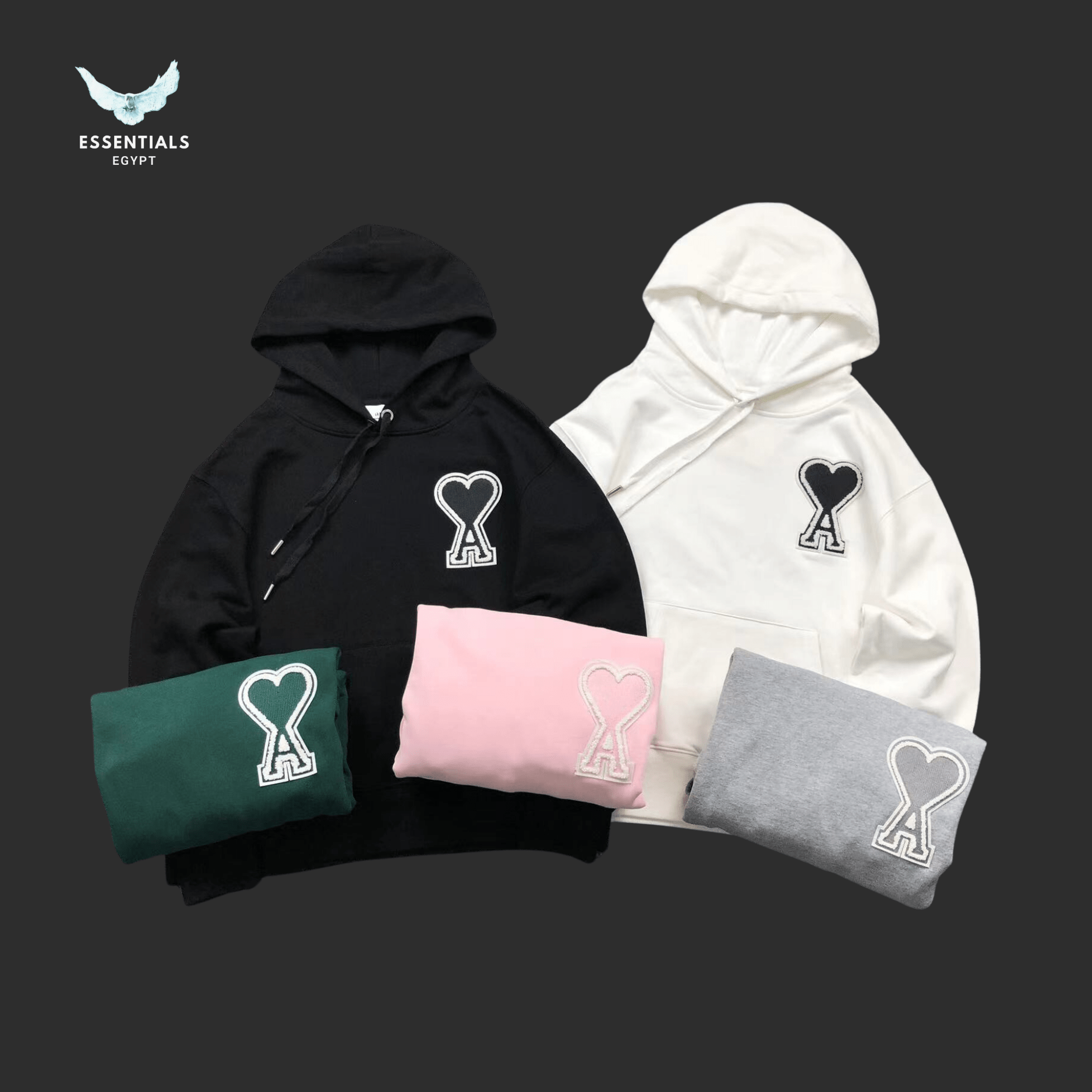 AMI Paris Hoodie – Heart Logo - ESSENTIALS EGYPT