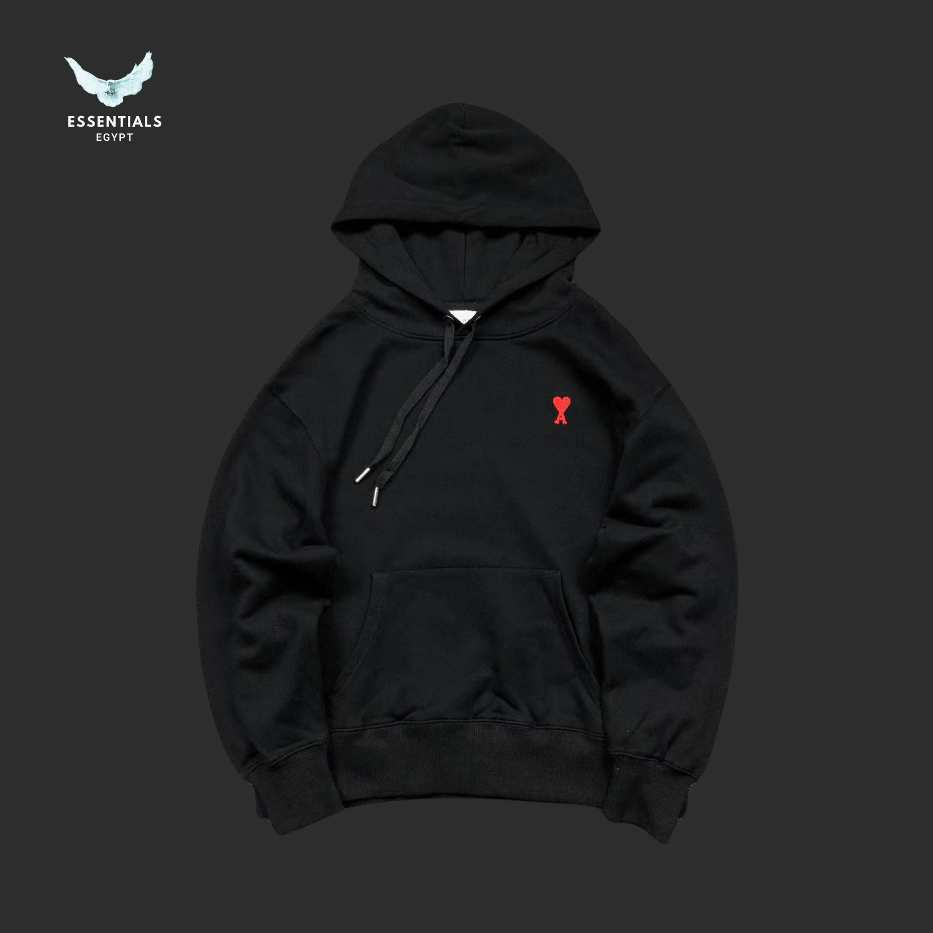 AMI Paris Hoodie – Heart Logo Fleece - ESSENTIALS EGYPT
