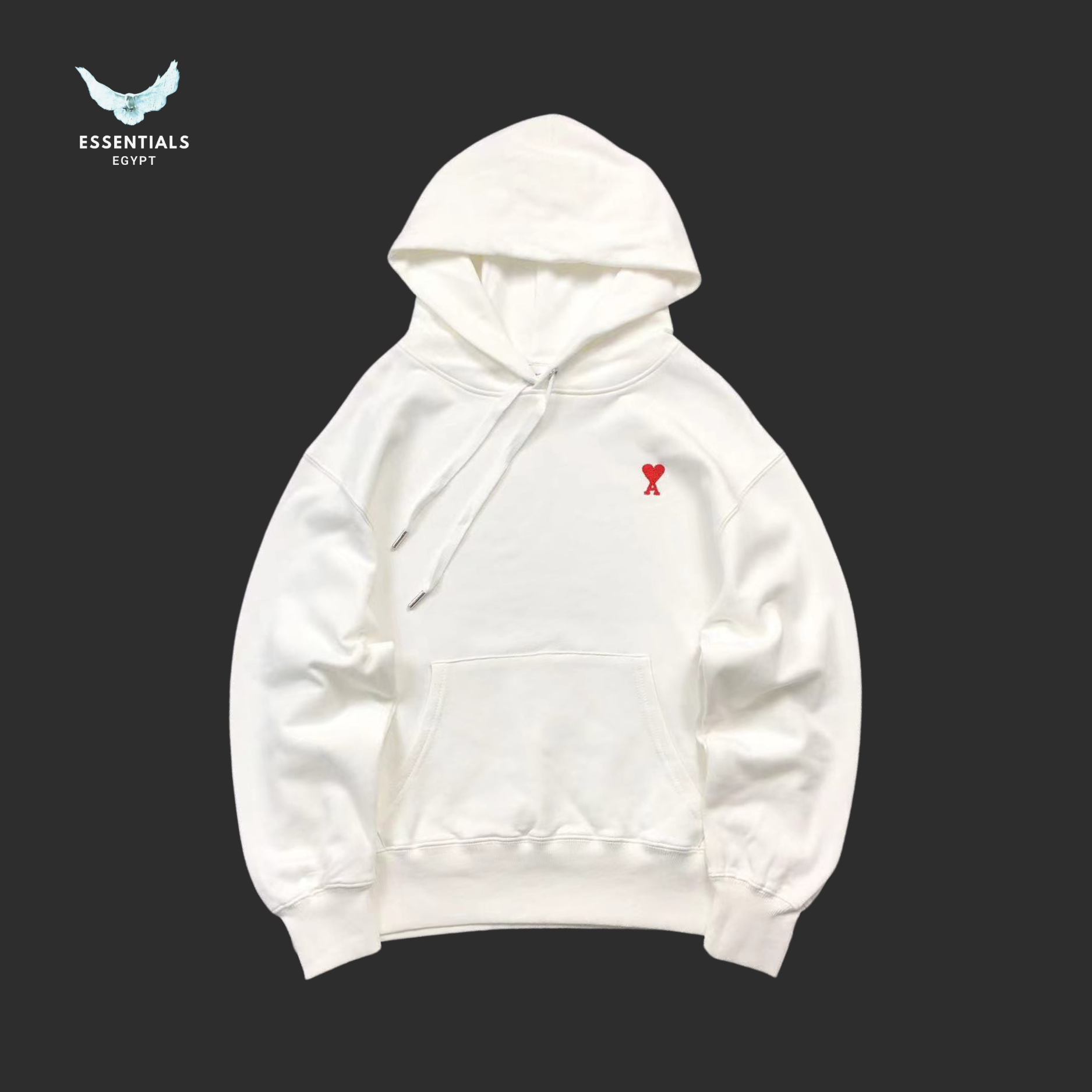 AMI Paris Hoodie – Heart Logo Fleece - ESSENTIALS EGYPT