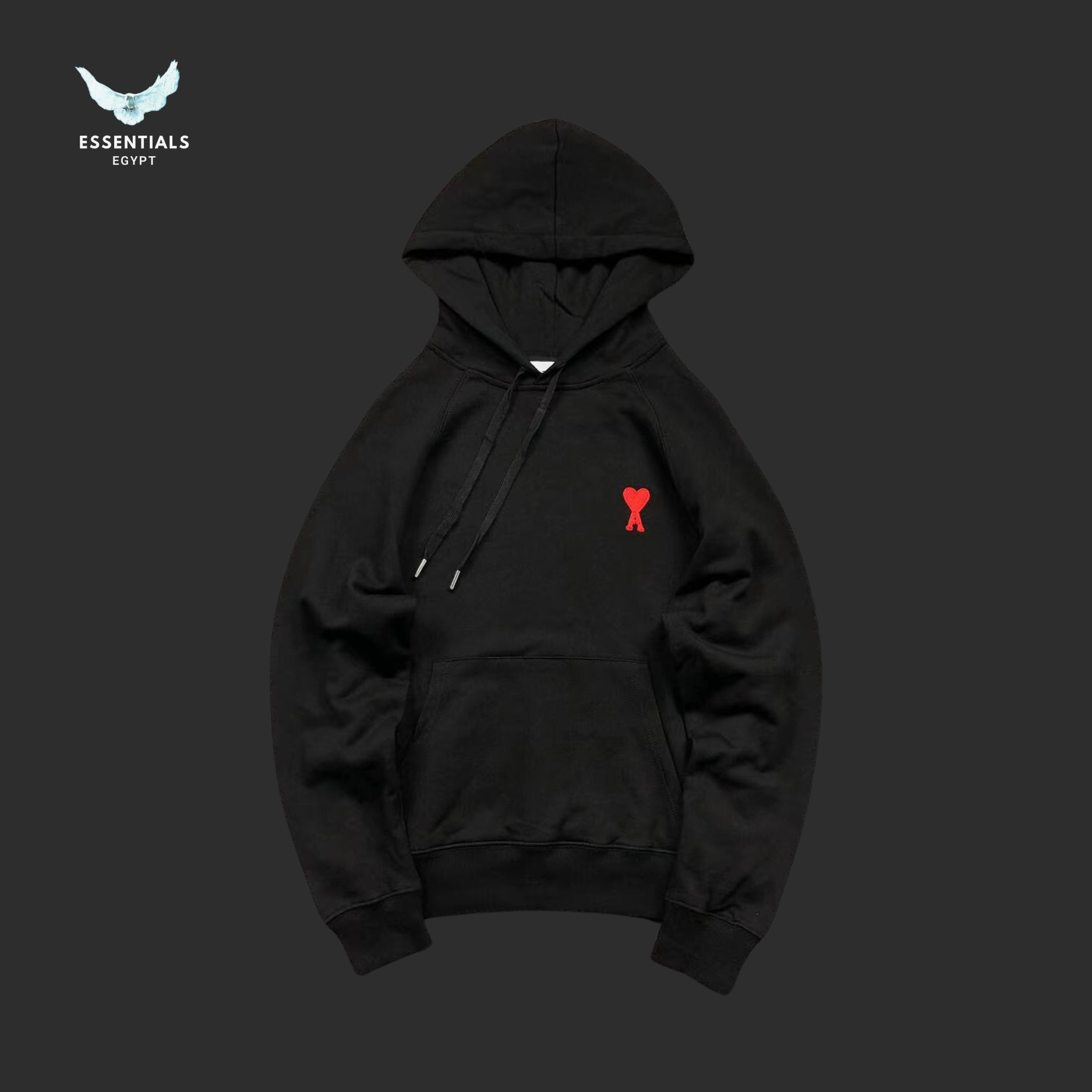 AMI Paris Hoodie – Red Heart Embroidery - ESSENTIALS EGYPT