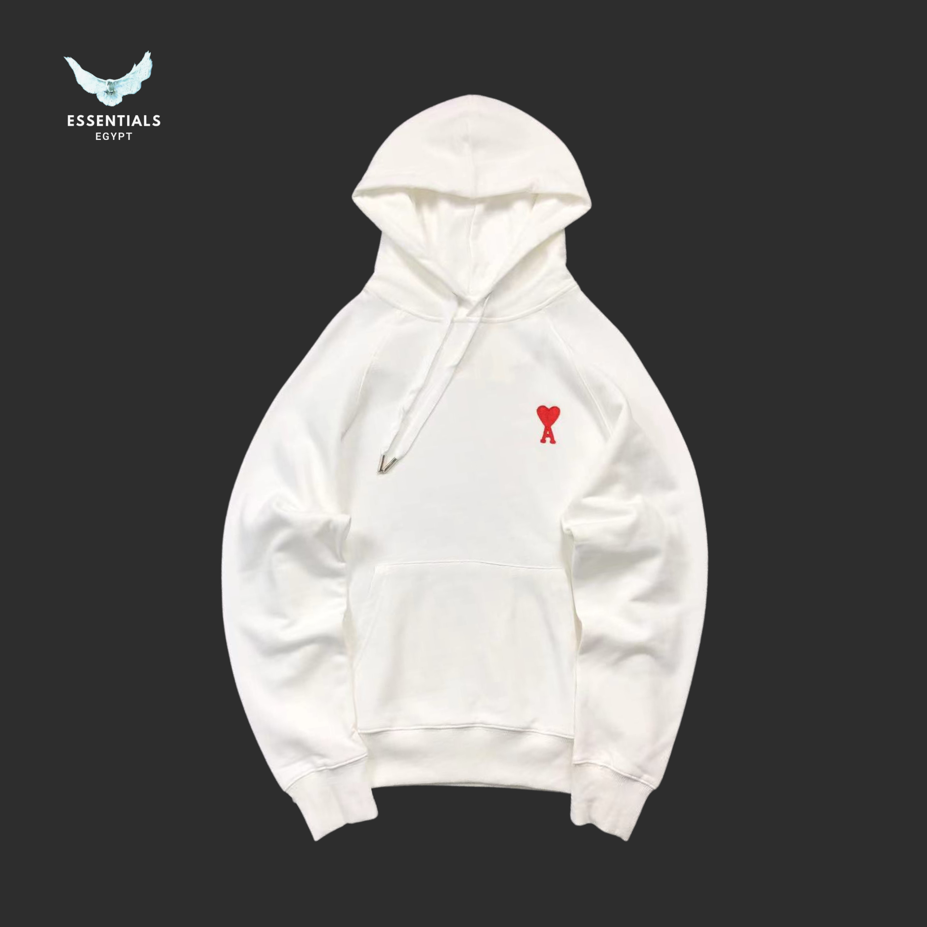 AMI Paris Hoodie – Red Heart Embroidery - ESSENTIALS EGYPT
