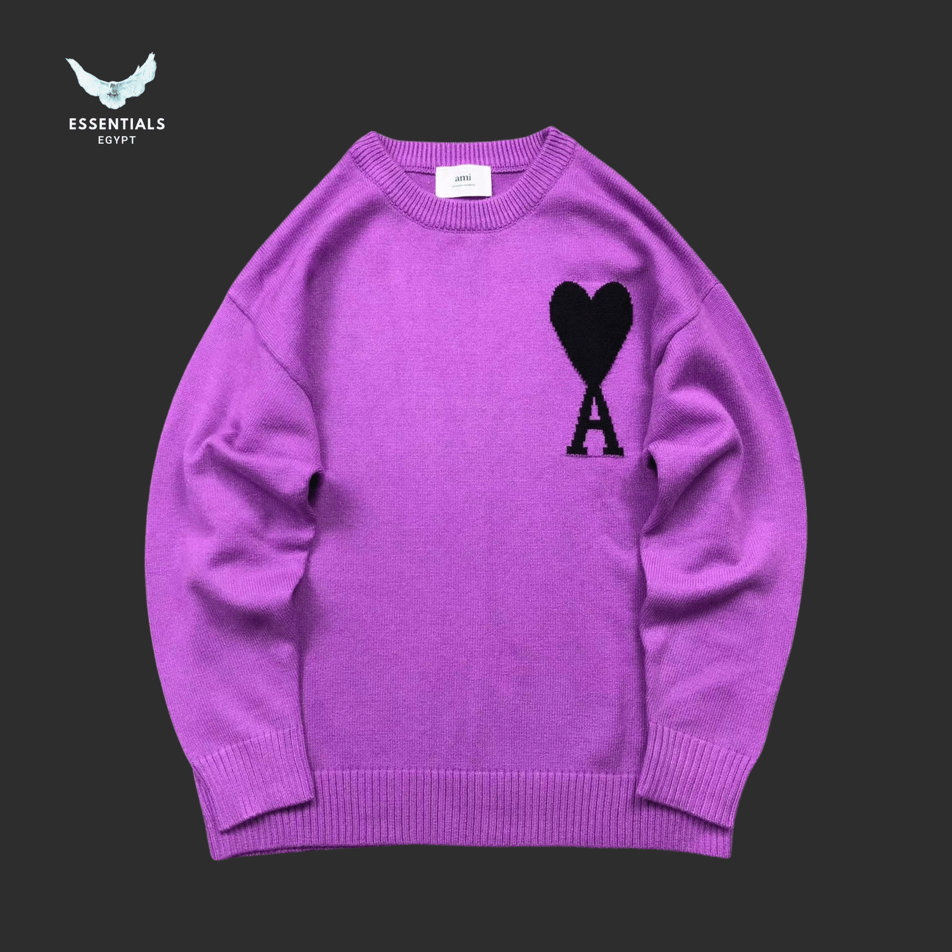 AMI Paris Sweatshirt – Oversized A Heart Print - ESSENTIALS EGYPT