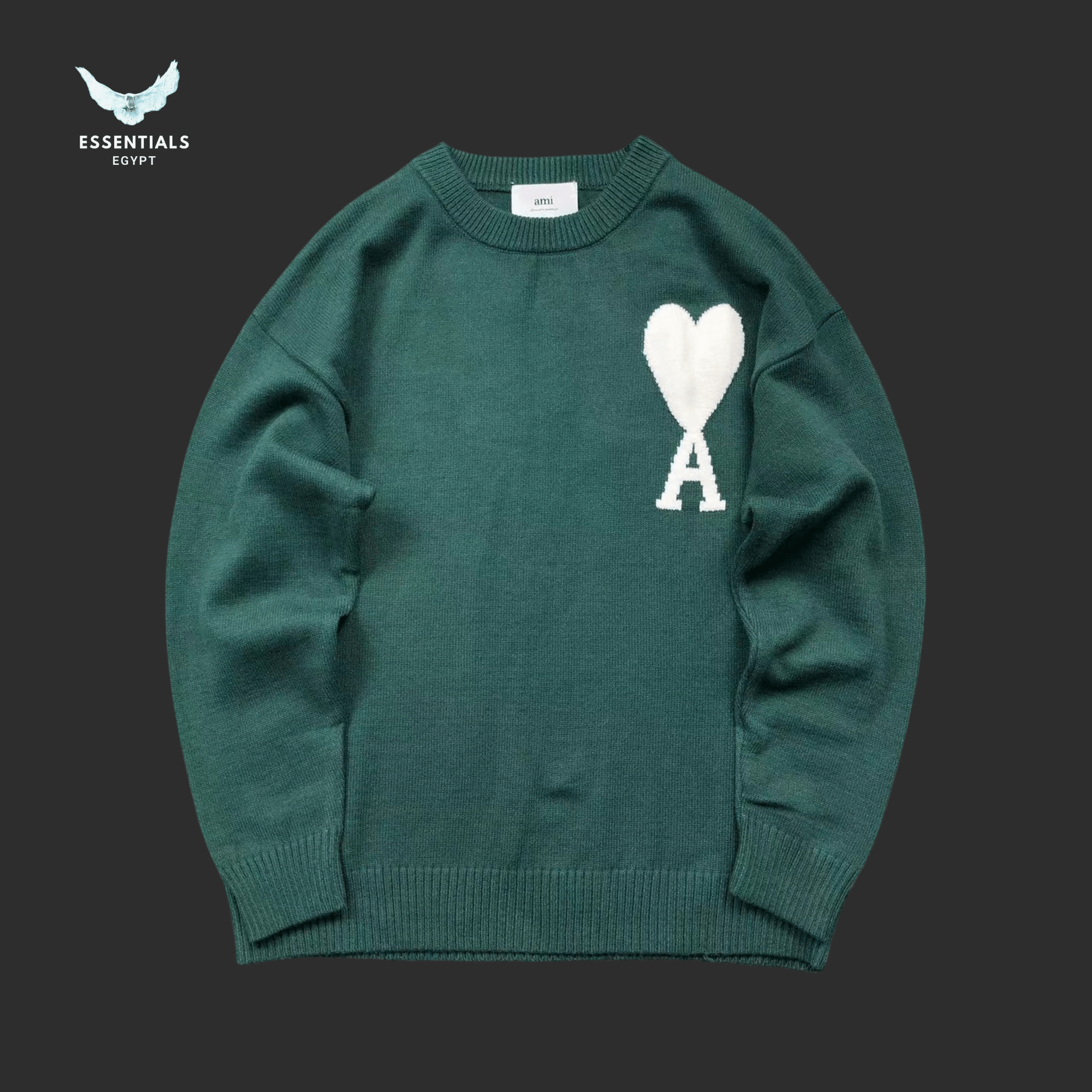 AMI Paris Sweatshirt – Oversized A Heart Print - ESSENTIALS EGYPT