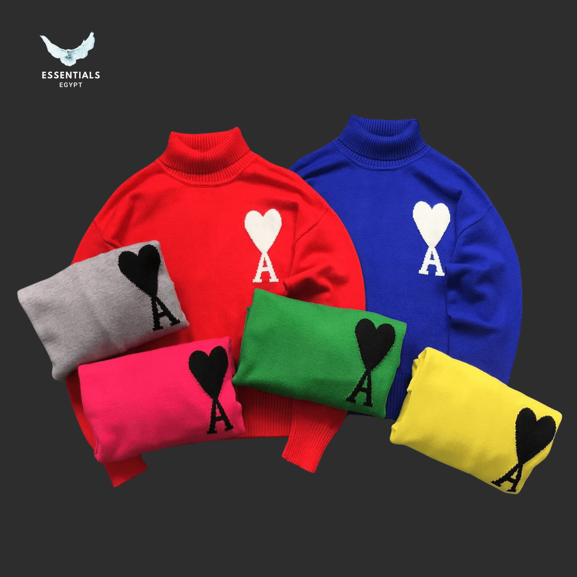 AMI Paris Sweatshirt – Color Pop Logo Drop - ESSENTIALS EGYPT