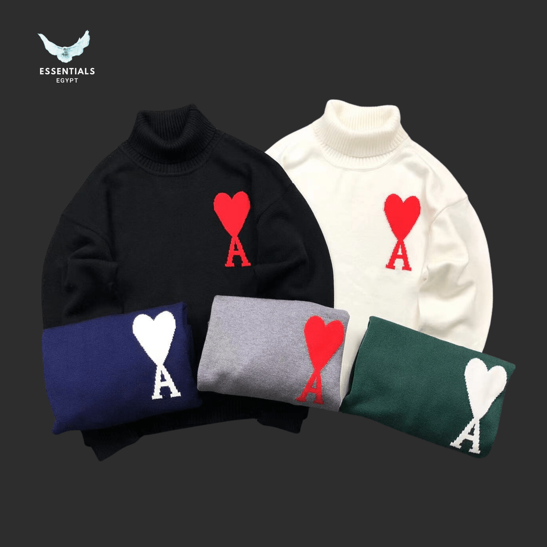 AMI Paris Sweatshirt – Heart Crew - ESSENTIALS EGYPT