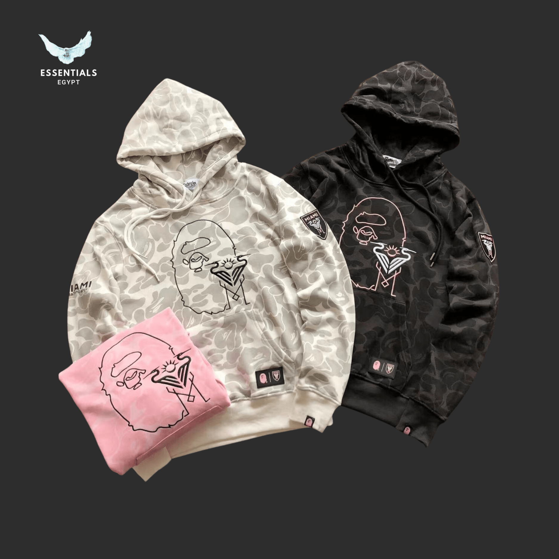 BAPE Doodle Ape Hoodie – Soft Camo - ESSENTIALS EGYPT