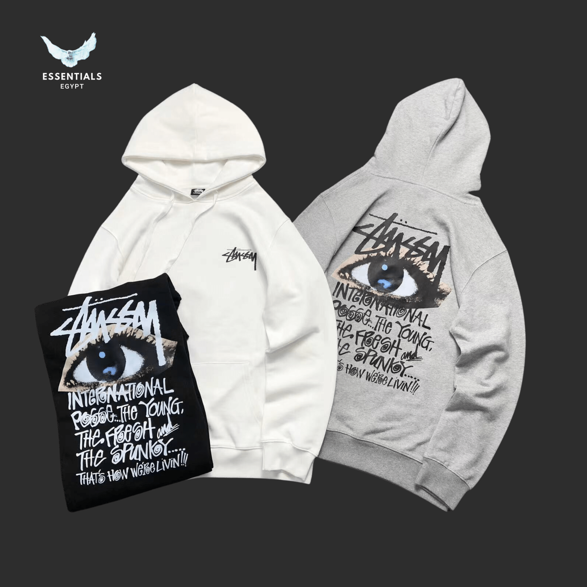 Stussy Hoodie – International Eye Graphic - ESSENTIALS EGYPT