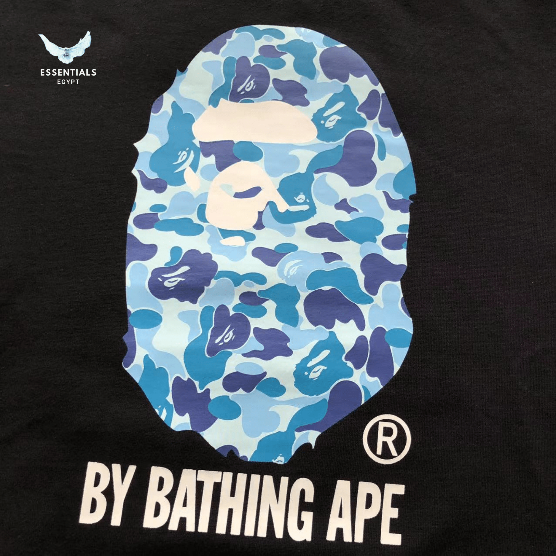 BAPE Sweater – Blue Camo Ape Head - ESSENTIALS EGYPT