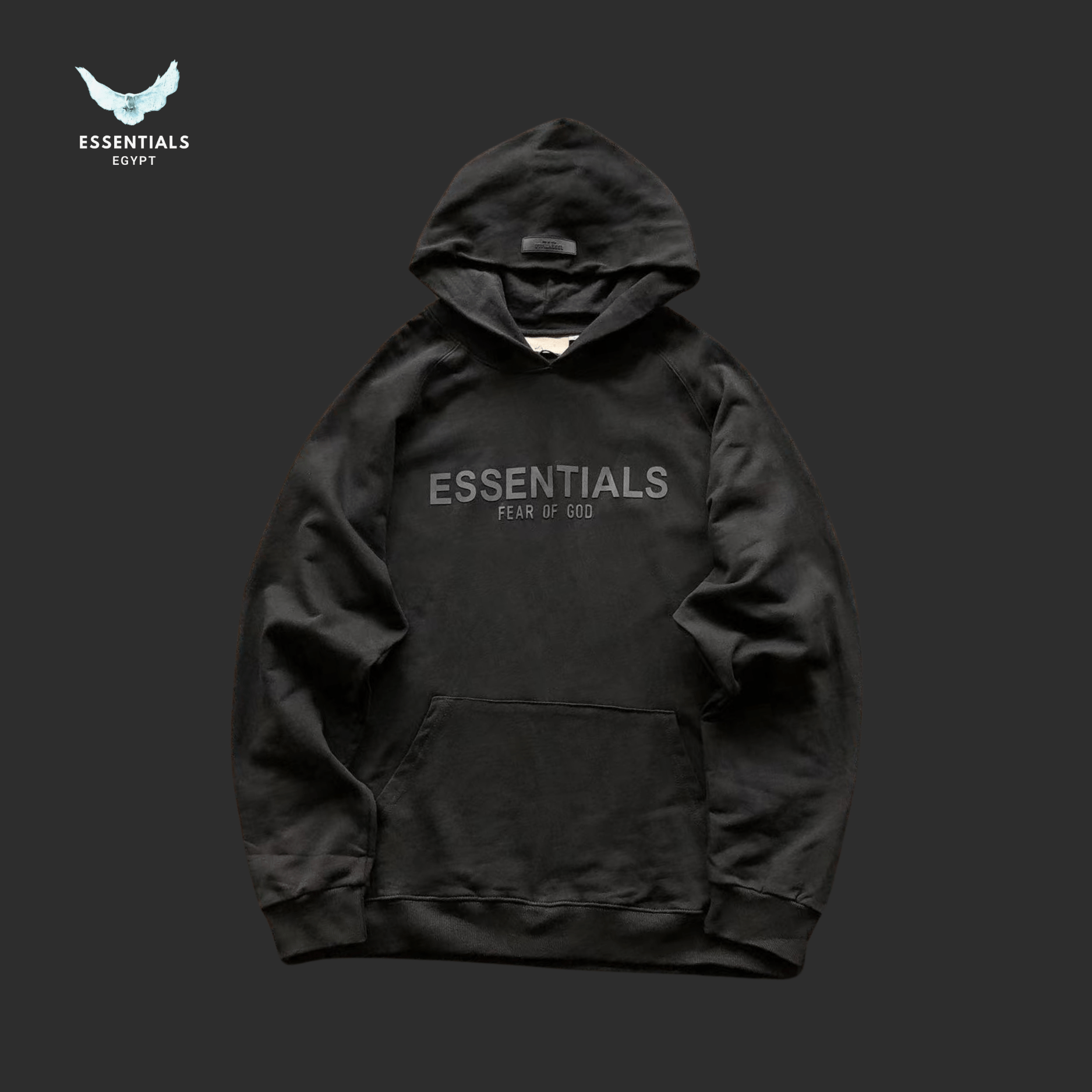 Essentials Hoodie – Cream & Black Series - ESSENTIALS EGYPT