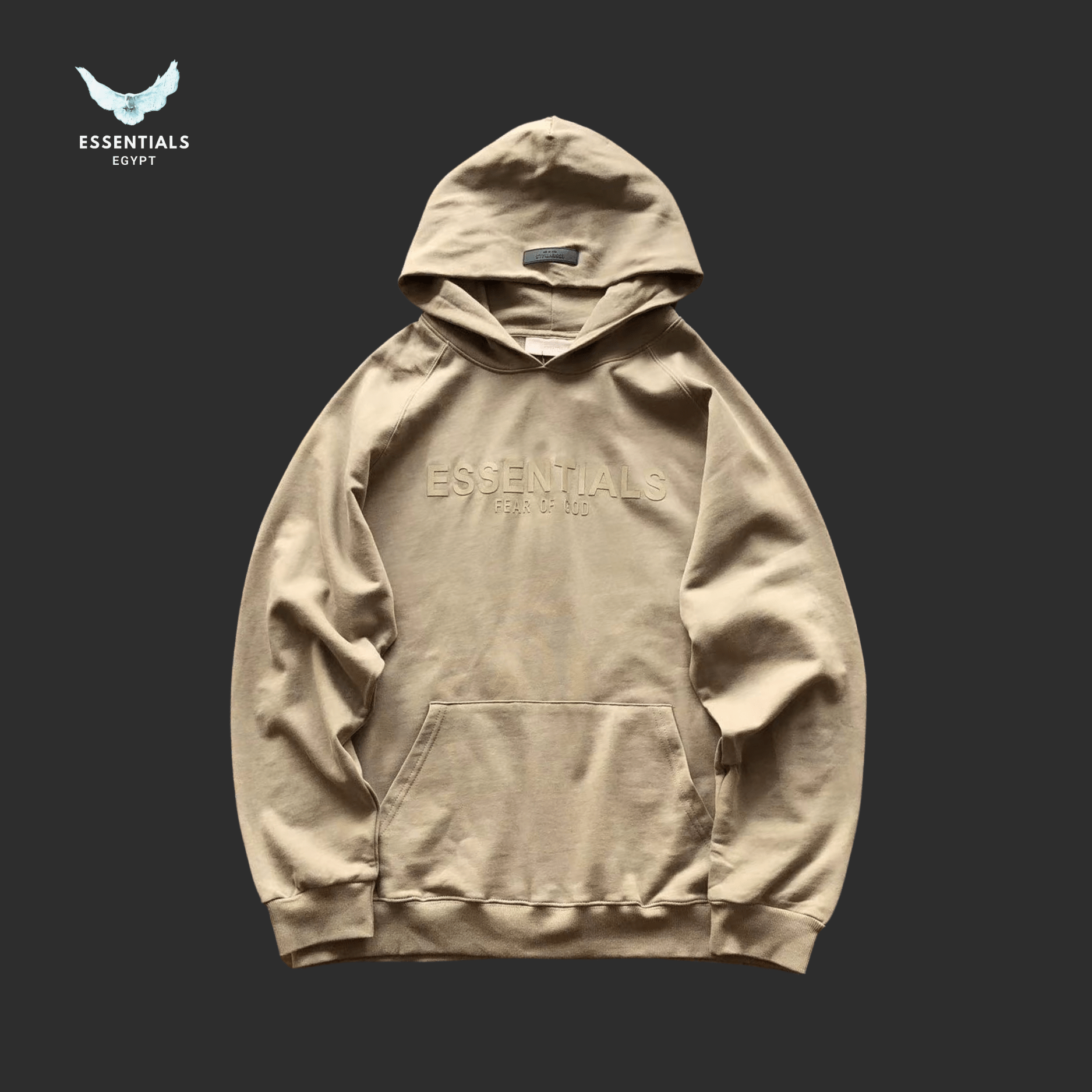 Essentials Hoodie – Cream & Black Series - ESSENTIALS EGYPT