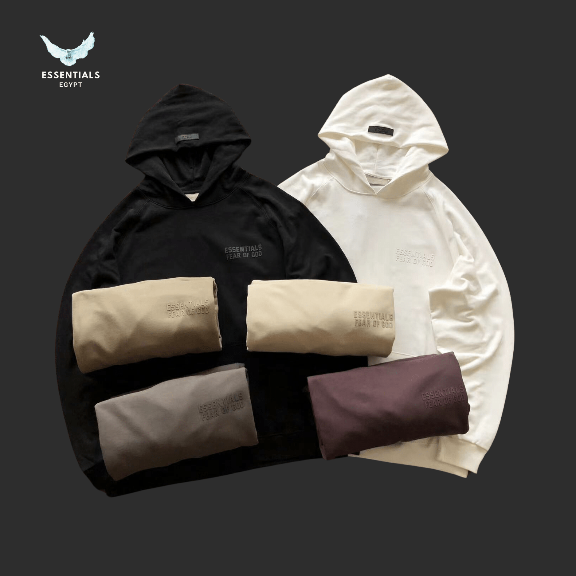 Essentials Hoodie – Logo Panel Edition - ESSENTIALS EGYPT