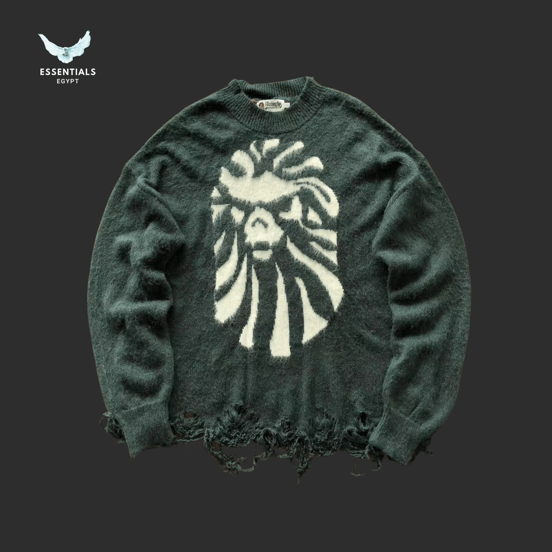 BAPE Sweater – Distressed Lion Knit - ESSENTIALS EGYPT