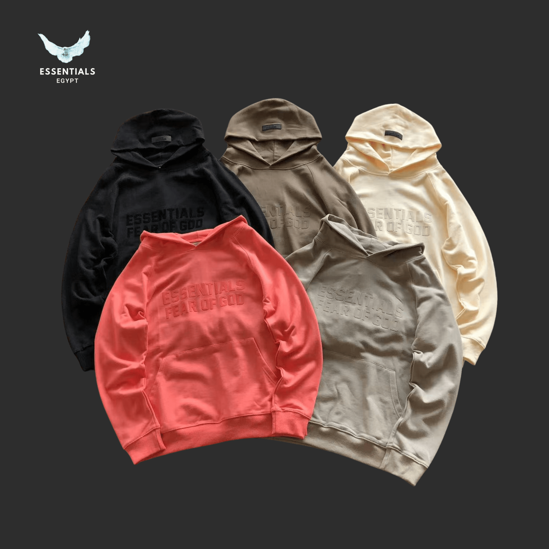 Essentials Hoodie – Two - Tone Logo Print - ESSENTIALS EGYPT