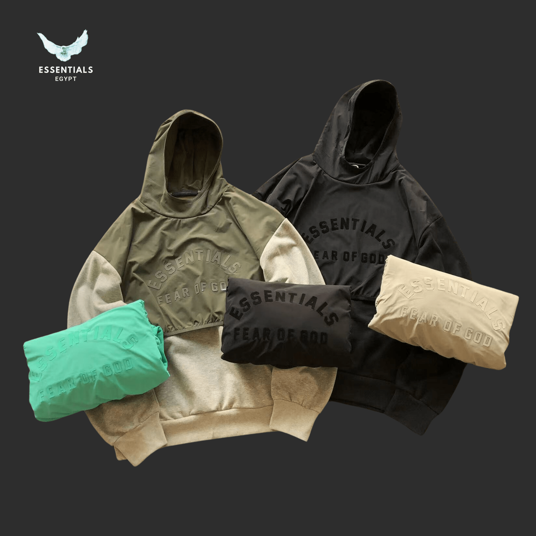 Essentials Hoodie – Contrast Patch Logo - ESSENTIALS EGYPT