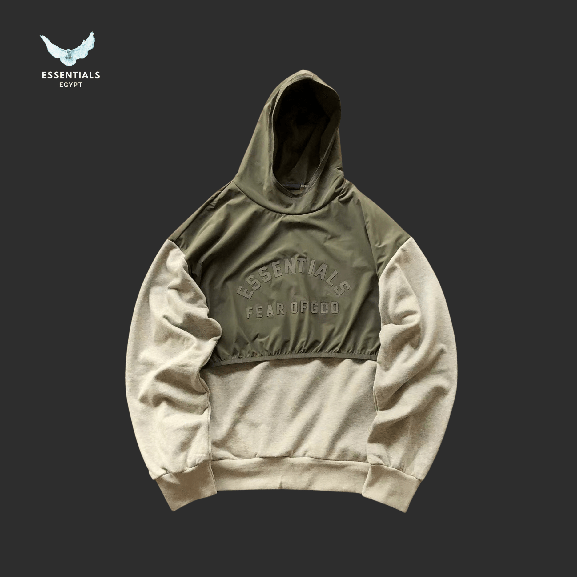 Essentials Hoodie – Contrast Patch Logo - ESSENTIALS EGYPT