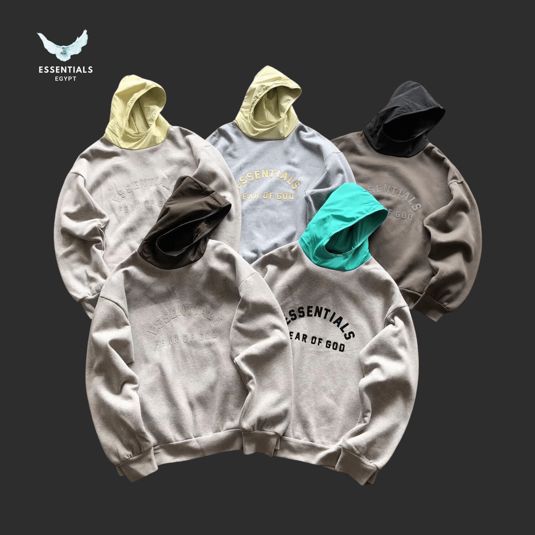Essentials Hoodie – Neutral Logo Drop - ESSENTIALS EGYPT