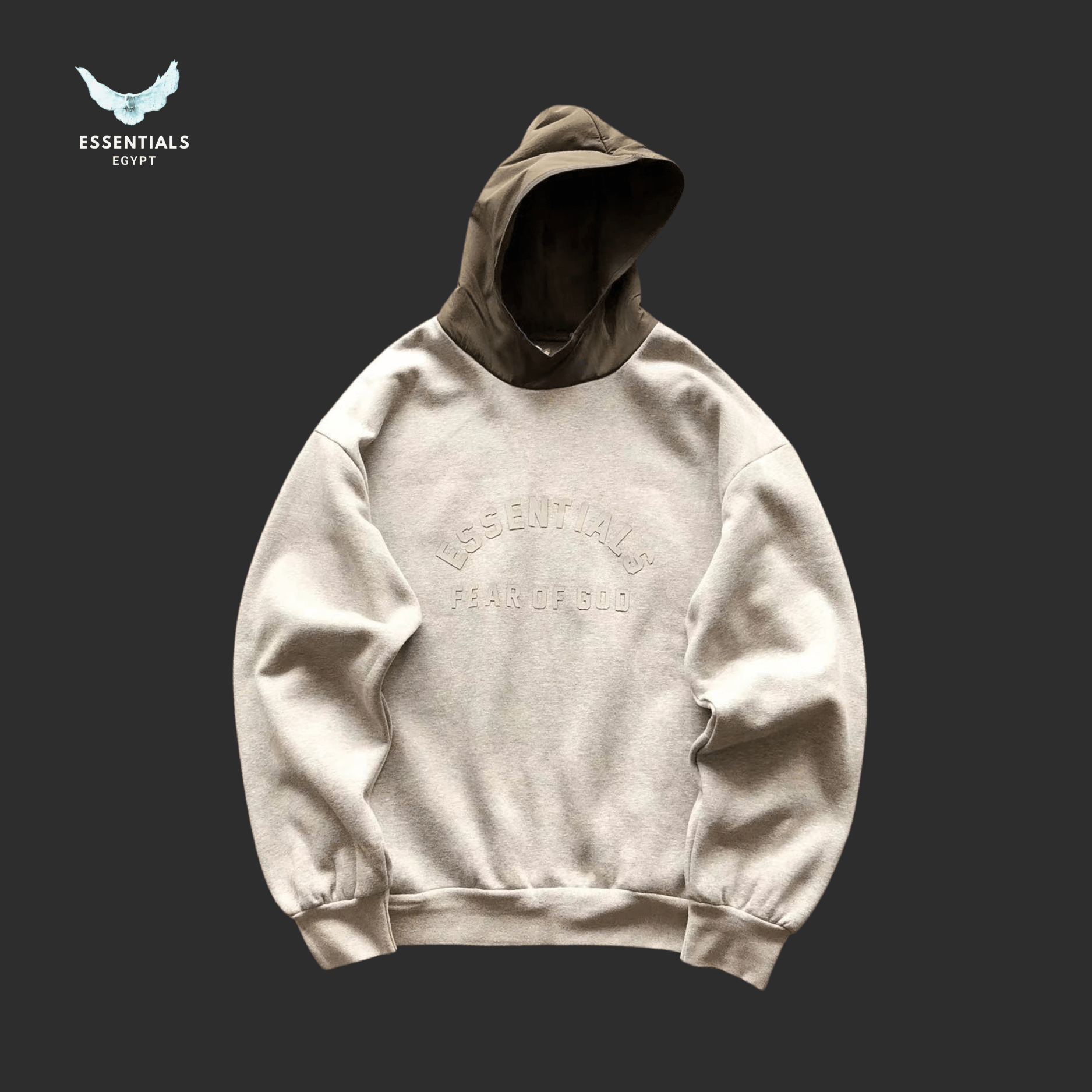 Essentials Hoodie – Neutral Logo Drop - ESSENTIALS EGYPT