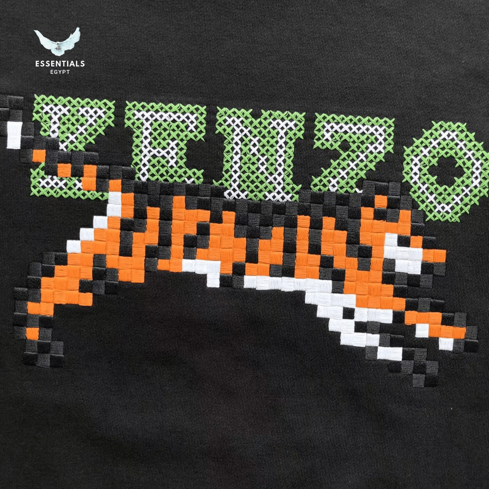 Kenzo Flame Logo Embroidered Sweater – Black - ESSENTIALS EGYPT