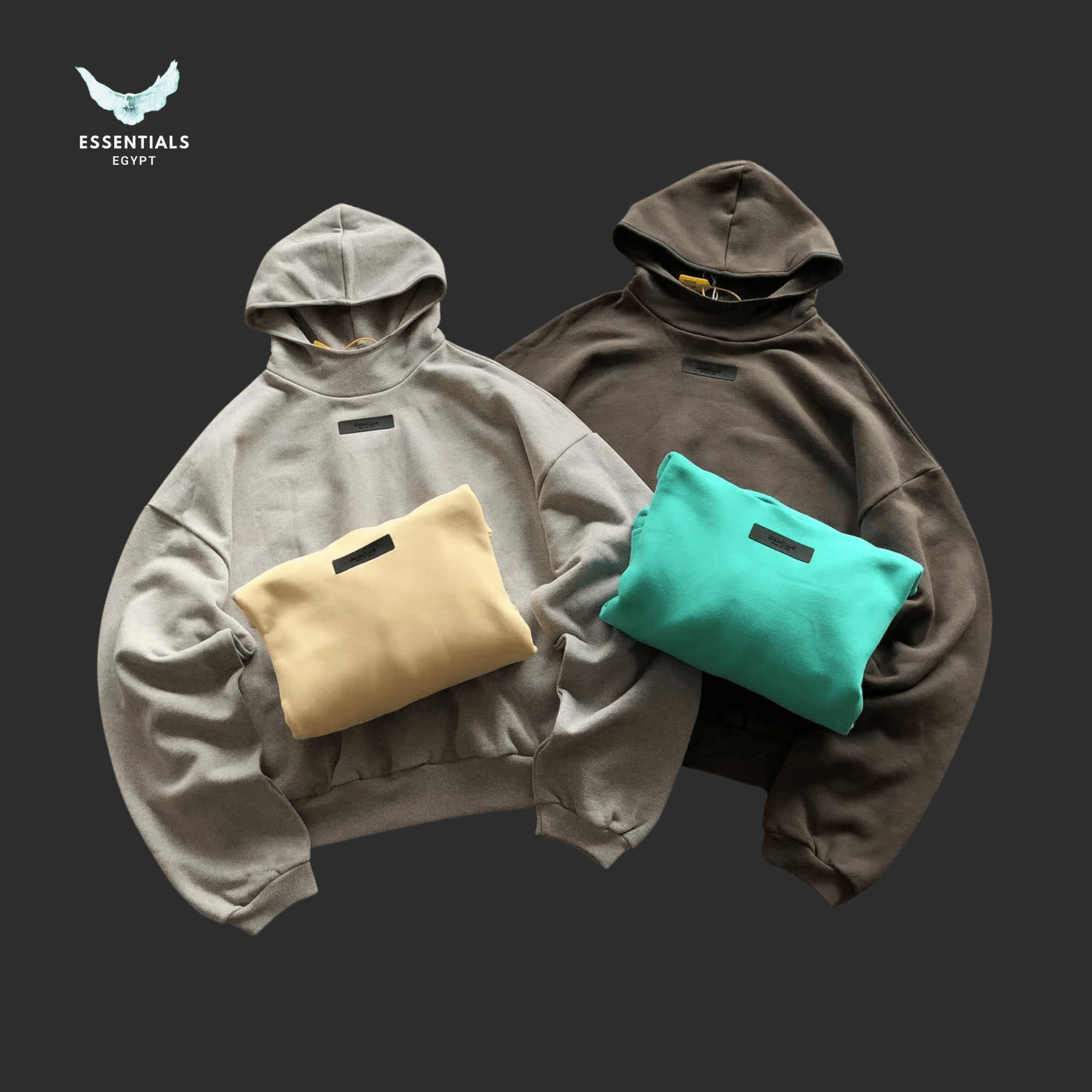 Essentials Hoodie – Contrast Logo Drop - ESSENTIALS EGYPT