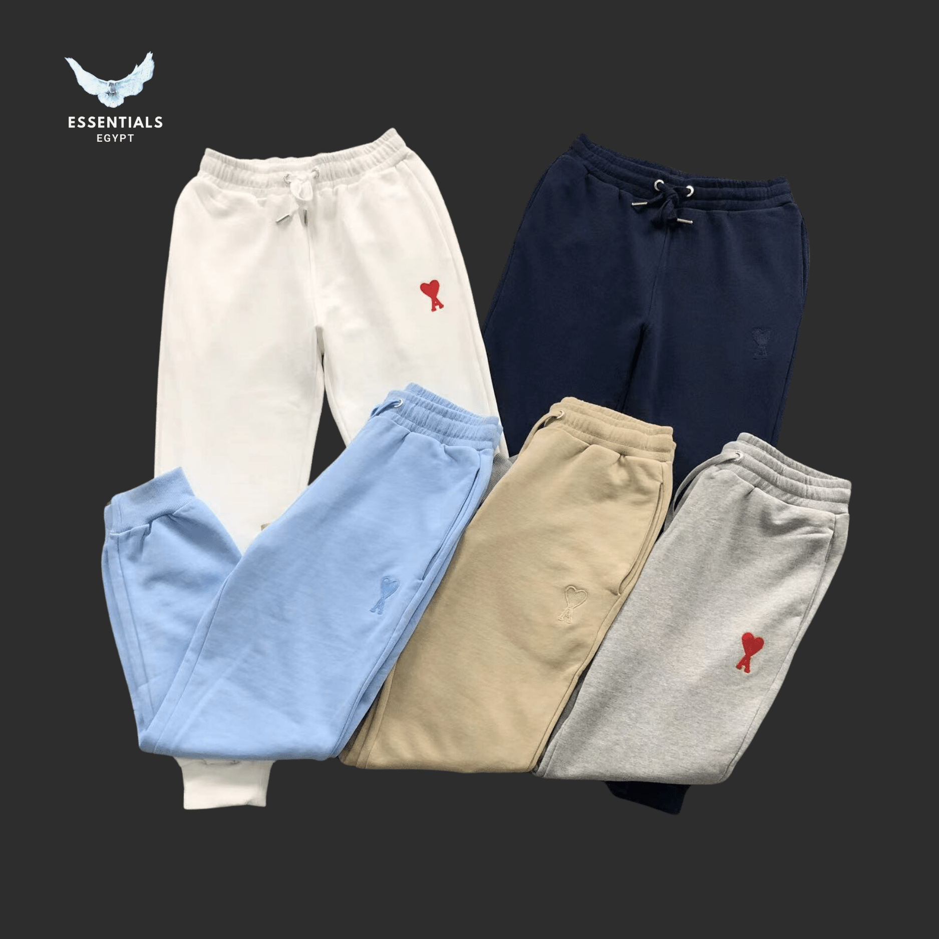 AMI Paris Sweatpants – Tapered Fit - ESSENTIALS EGYPT