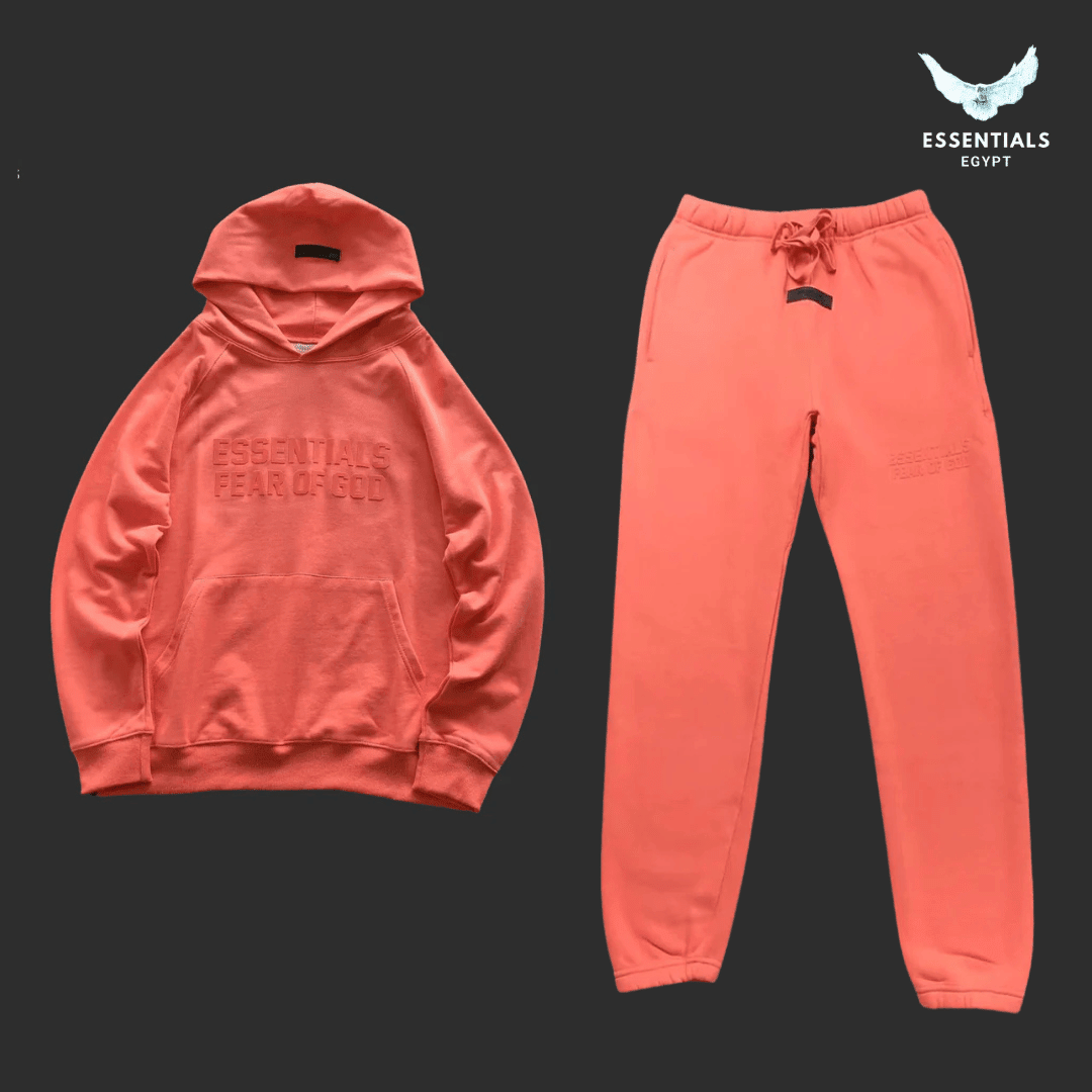 Fear of God Essentials Logo Coral Pink Full Set - ESSENTIALS EGYPT