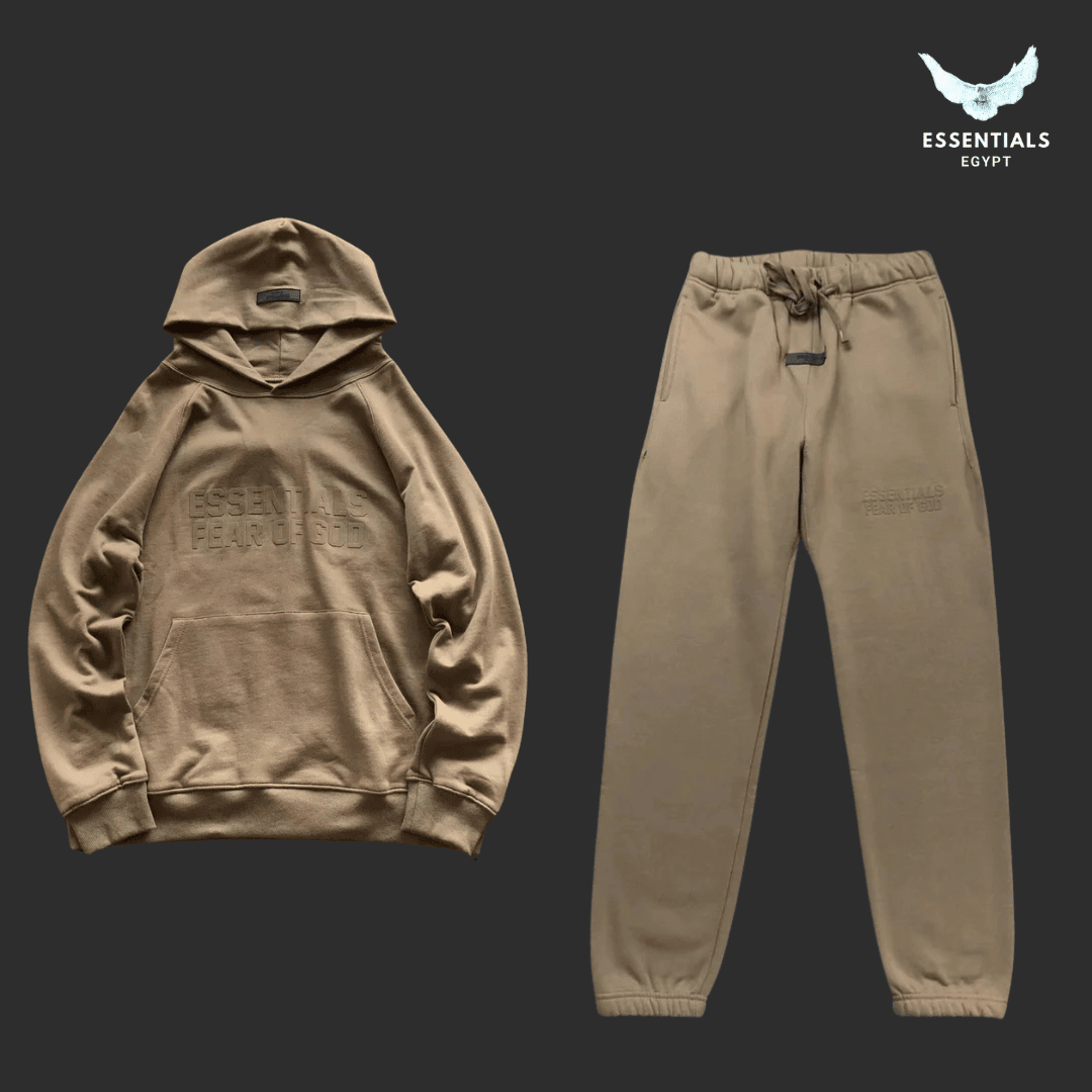 Fear of God Essentials Logo Charcoal Brown Full Set - ESSENTIALS EGYPT