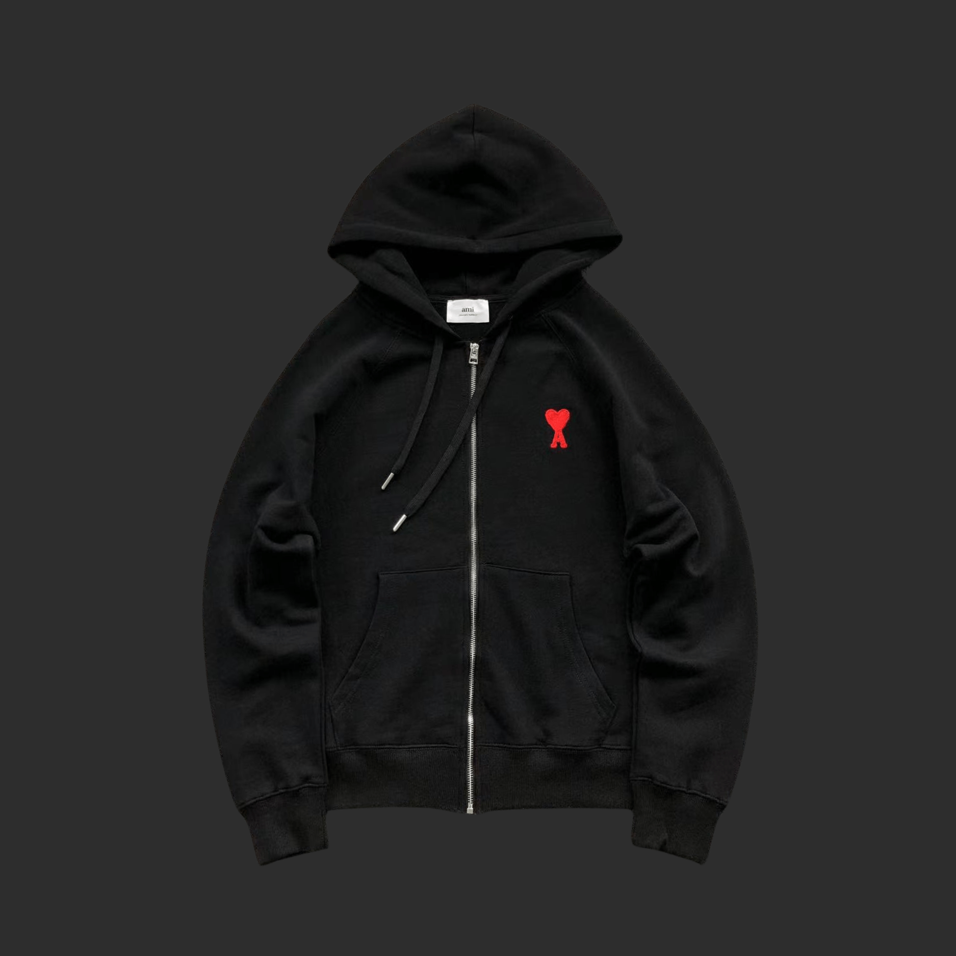 AMI Paris Hoodie – Heart Logo Full - Zip Colors - ESSENTIALS EGYPT