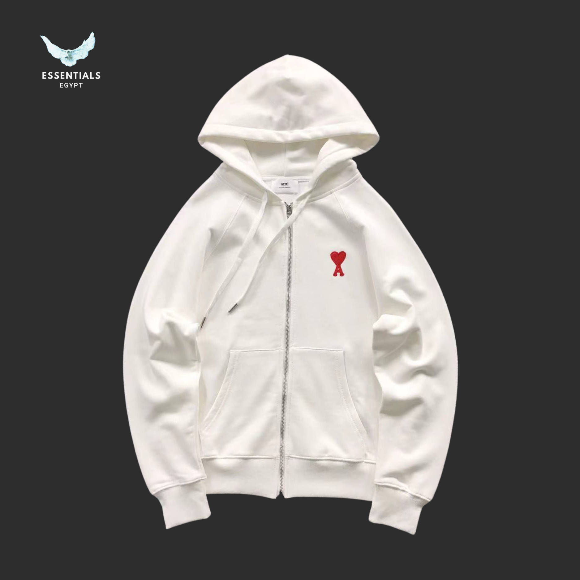 AMI Paris Hoodie – Heart Logo Full-Zip Colors - ESSENTIALS EGYPT
