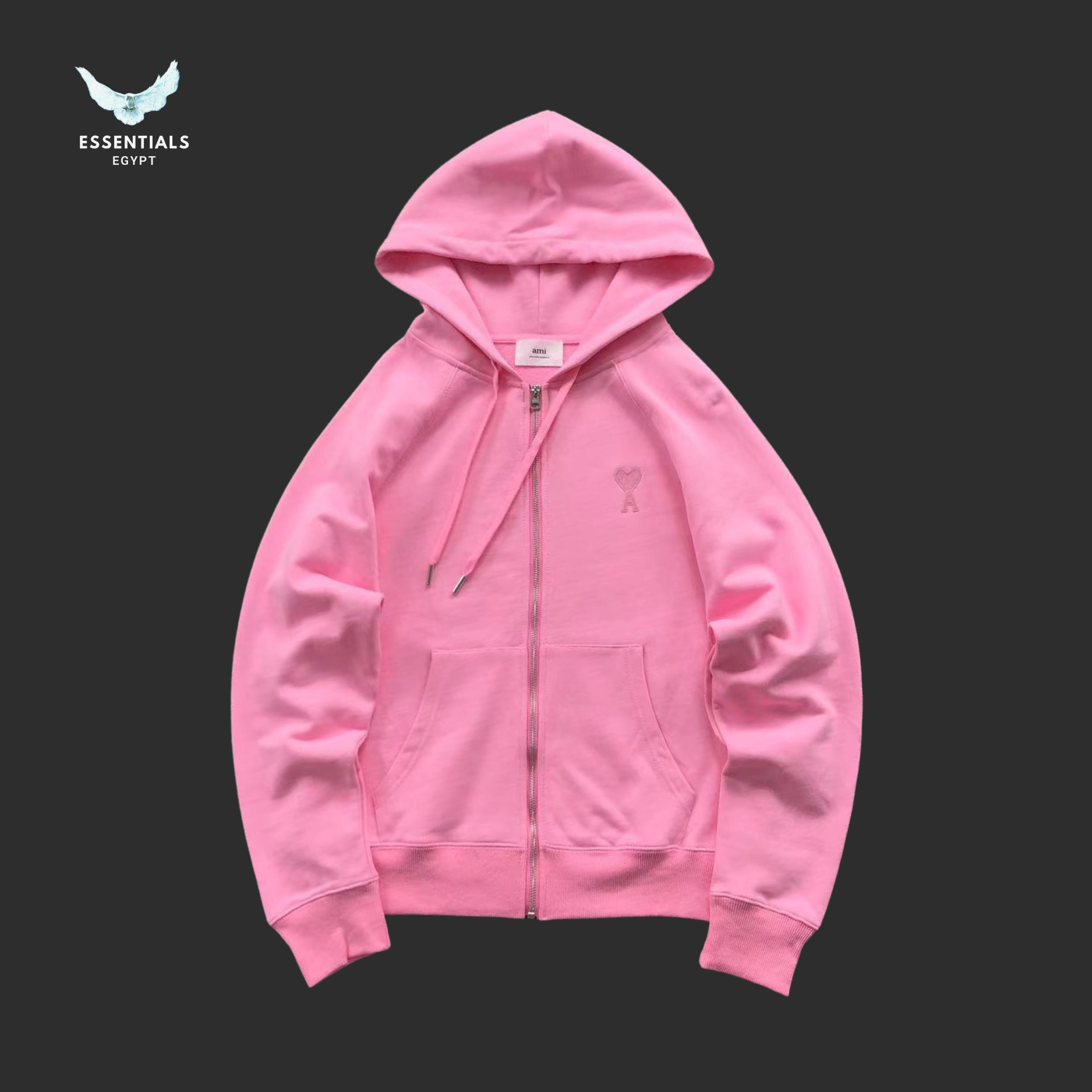 AMI Paris Hoodie – Heart Logo Full-Zip Colors - ESSENTIALS EGYPT