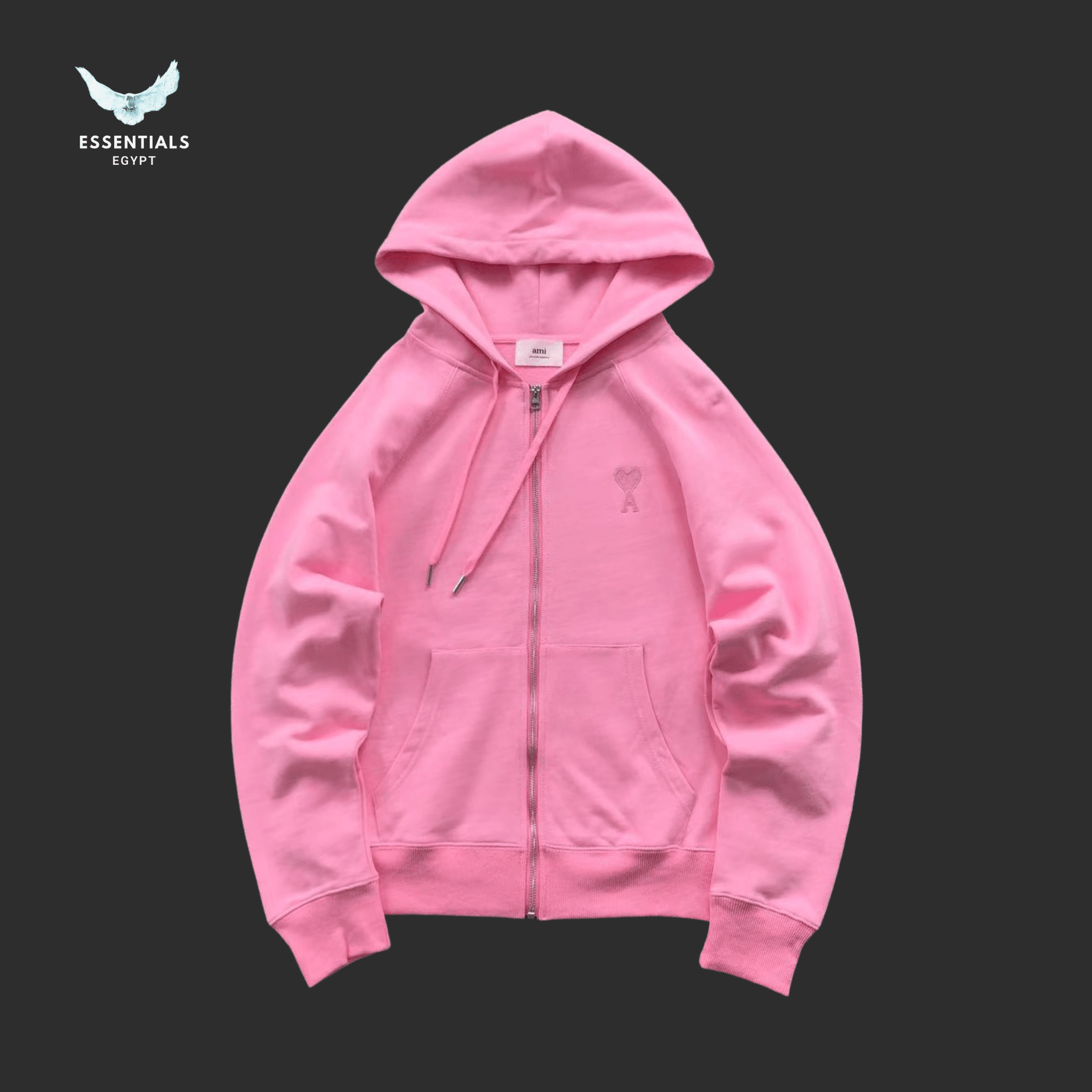 AMI Paris Hoodie – Heart Logo Full - Zip Colors - ESSENTIALS EGYPT