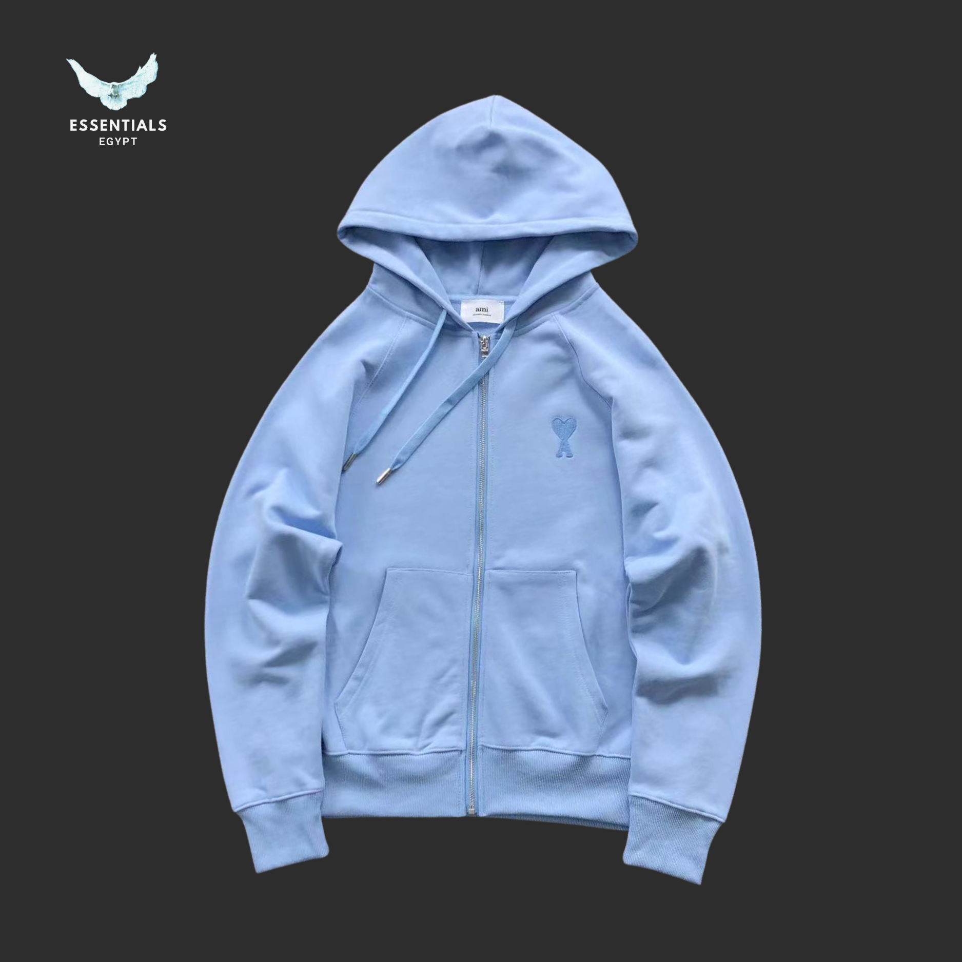AMI Paris Hoodie – Heart Logo Full-Zip Colors - ESSENTIALS EGYPT