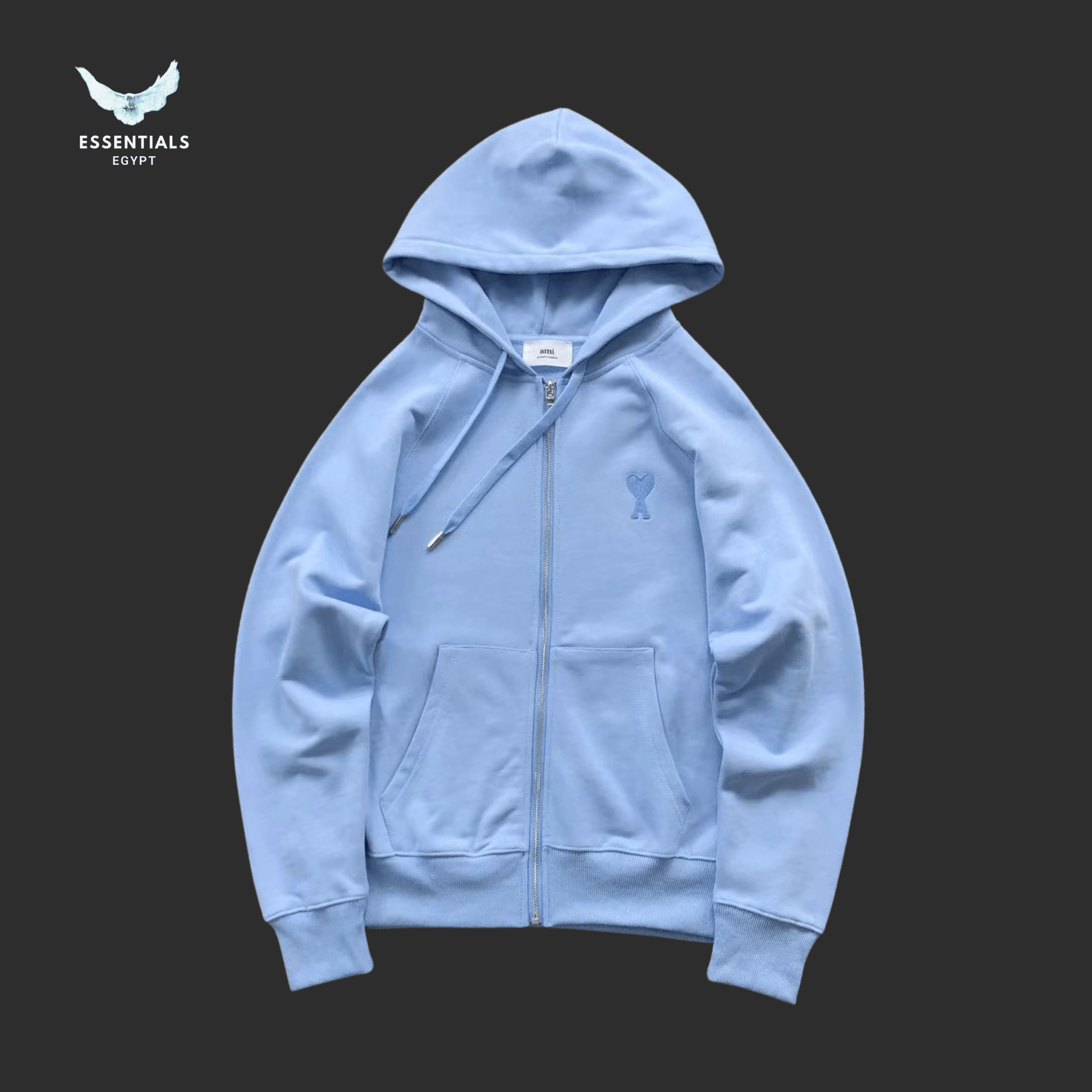 AMI Paris Hoodie – Heart Logo Full - Zip Colors - ESSENTIALS EGYPT