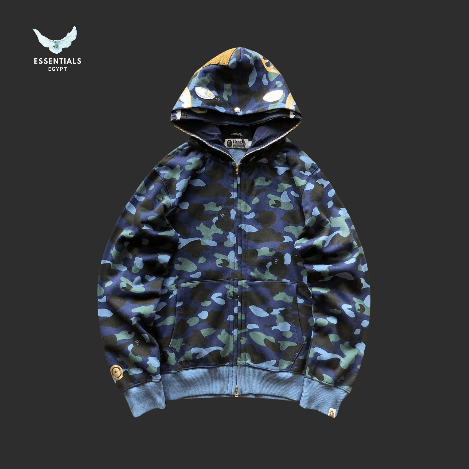 BAPE Shark Camo Hoodie – Mixed Colors - ESSENTIALS EGYPT