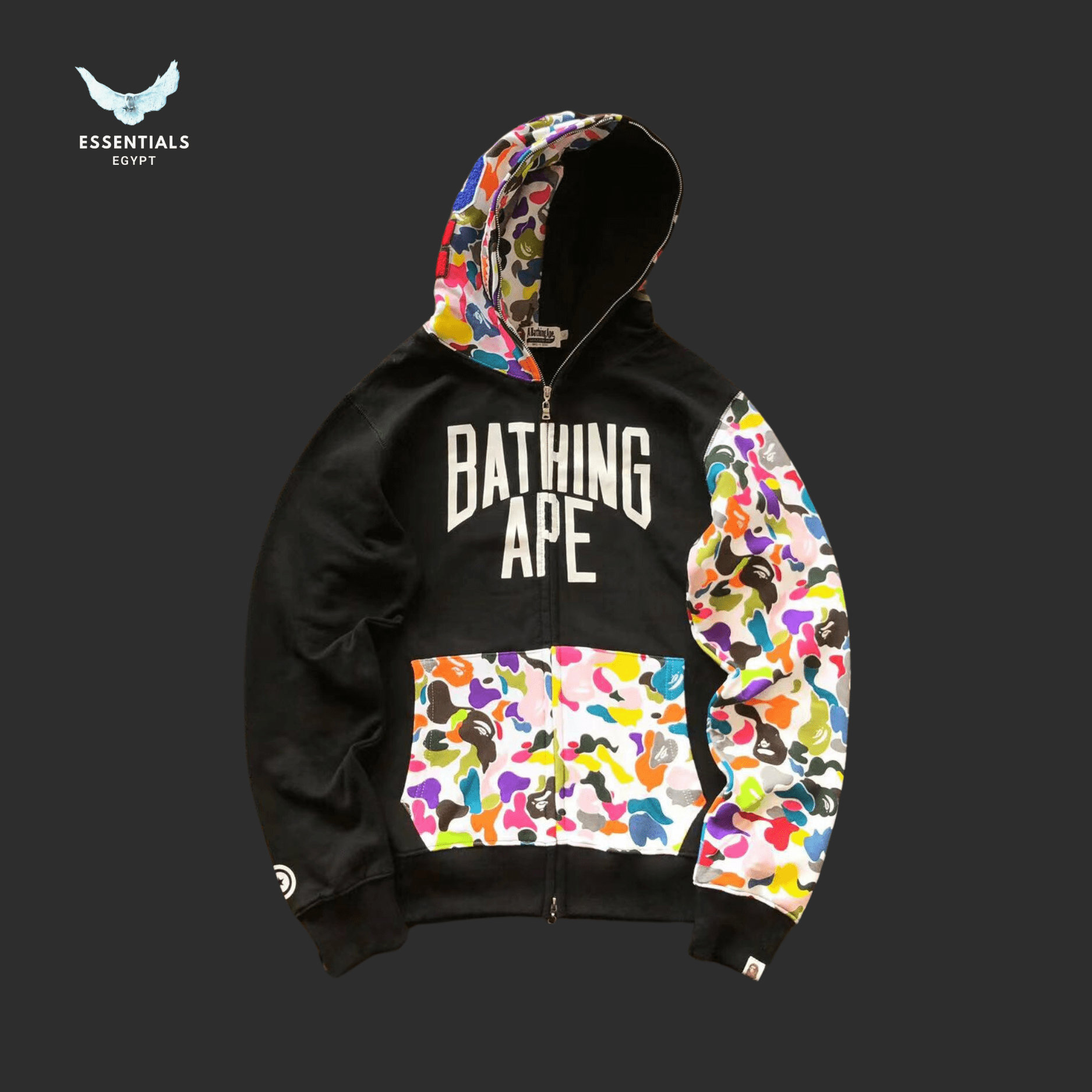 BAPE Color Splash Hoodie – Logo Panel - ESSENTIALS EGYPT