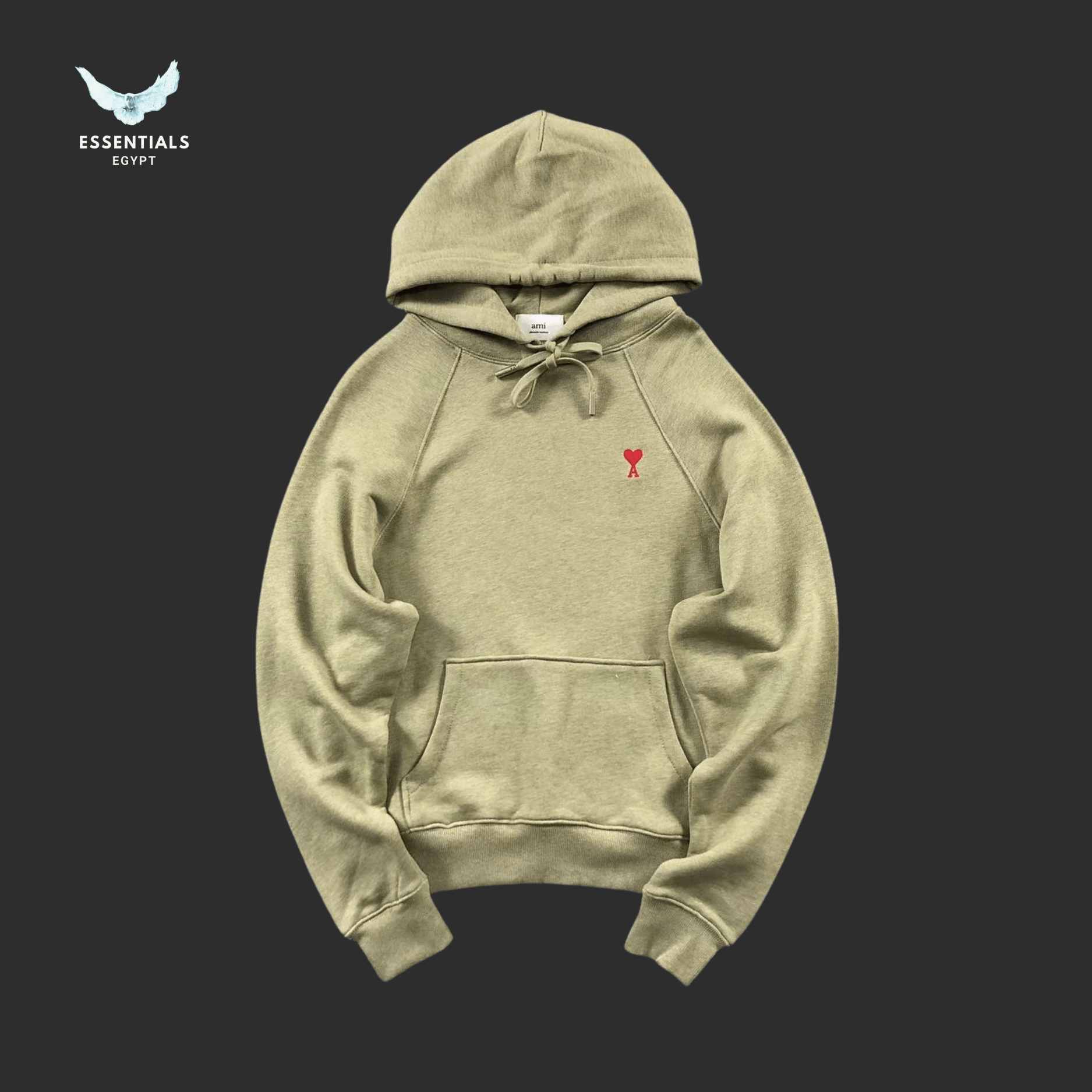 AMI Paris Hoodie – Washed Cotton Pullover - ESSENTIALS EGYPT