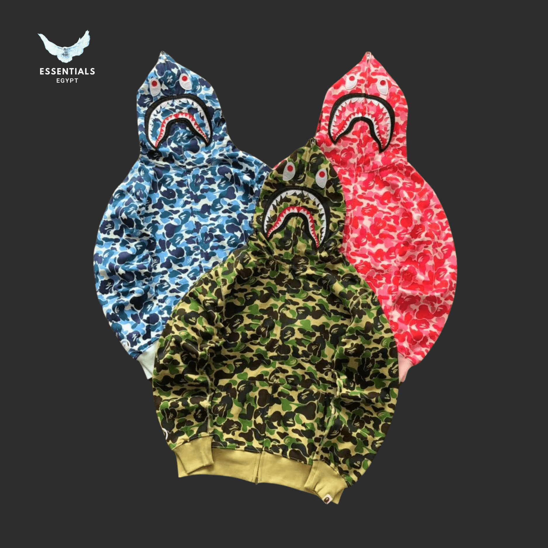 BAPE Shark Hoodie – Forest Edition - ESSENTIALS EGYPT