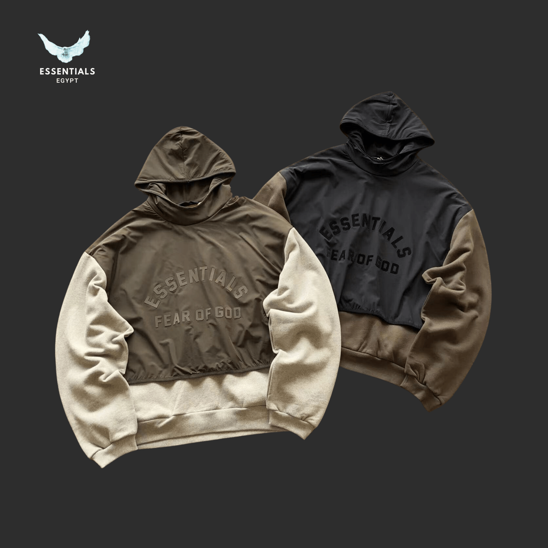 Essentials Hoodie – Deep Contrast Panels - ESSENTIALS EGYPT