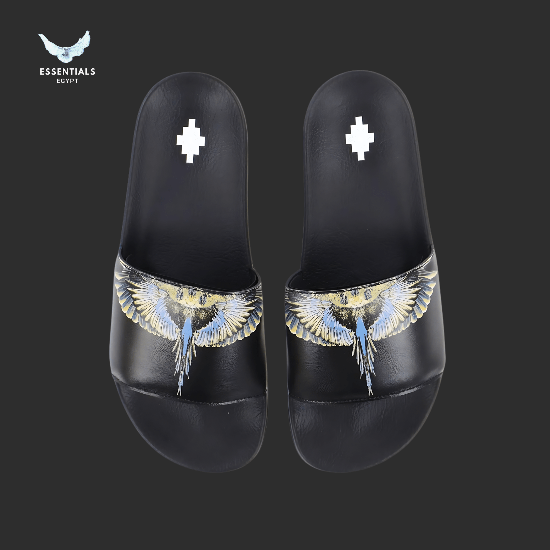 Marcelo Burlon Slides – Icecore Wings White & Blue - ESSENTIALS EGYPT