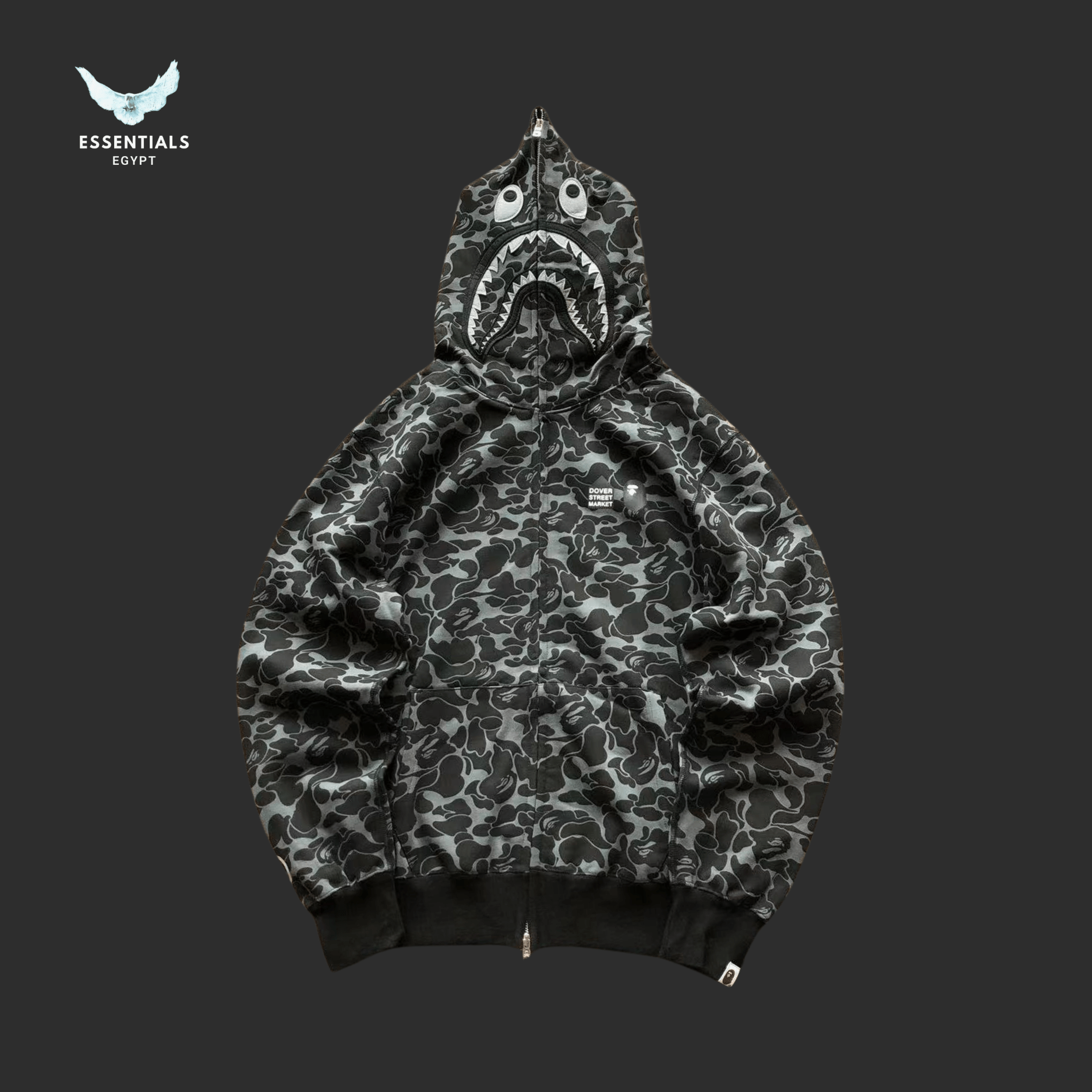 BAPE Shark Hoodie – Star Print Black Camo - ESSENTIALS EGYPT