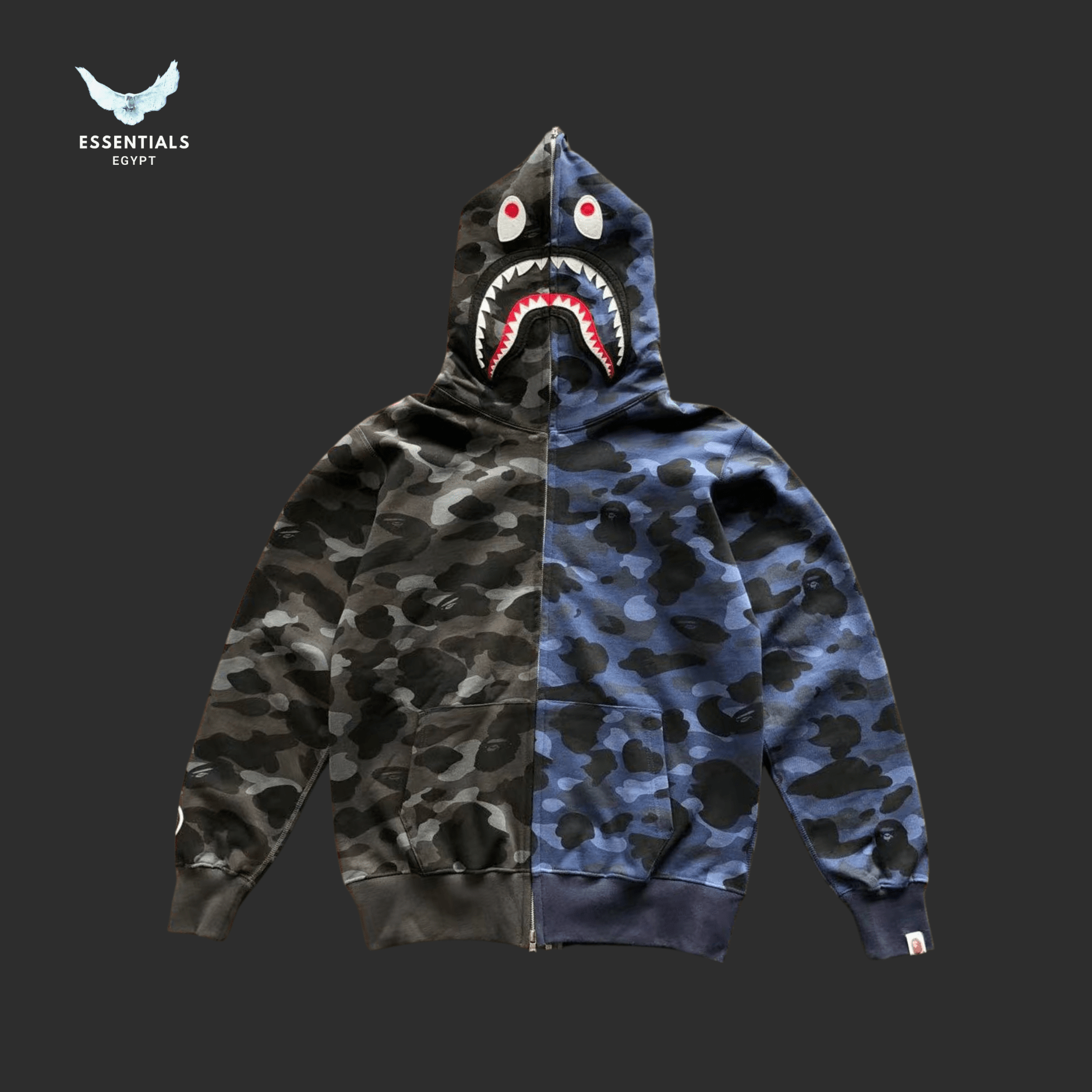 BAPE Shark Hoodie – Red, Purple & Blue Camo Series - ESSENTIALS EGYPT