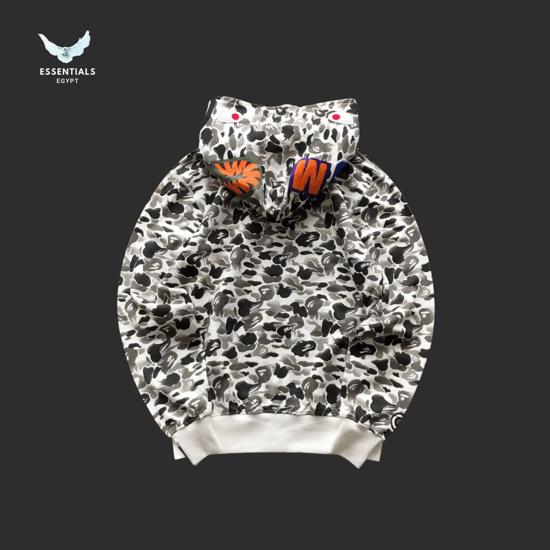 BAPE Shark Hoodie – Olive & Snow Camo - ESSENTIALS EGYPT