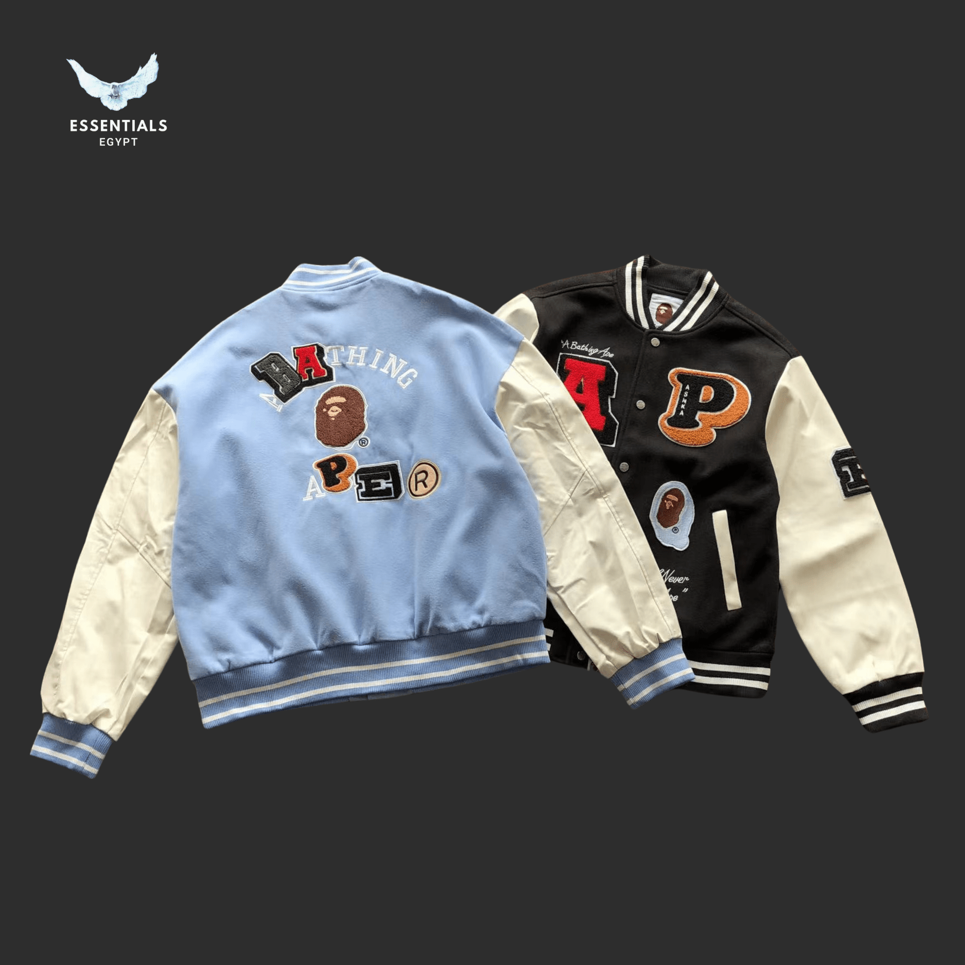 BAPE Varsity Jacket – Cream Sleeve - ESSENTIALS EGYPT