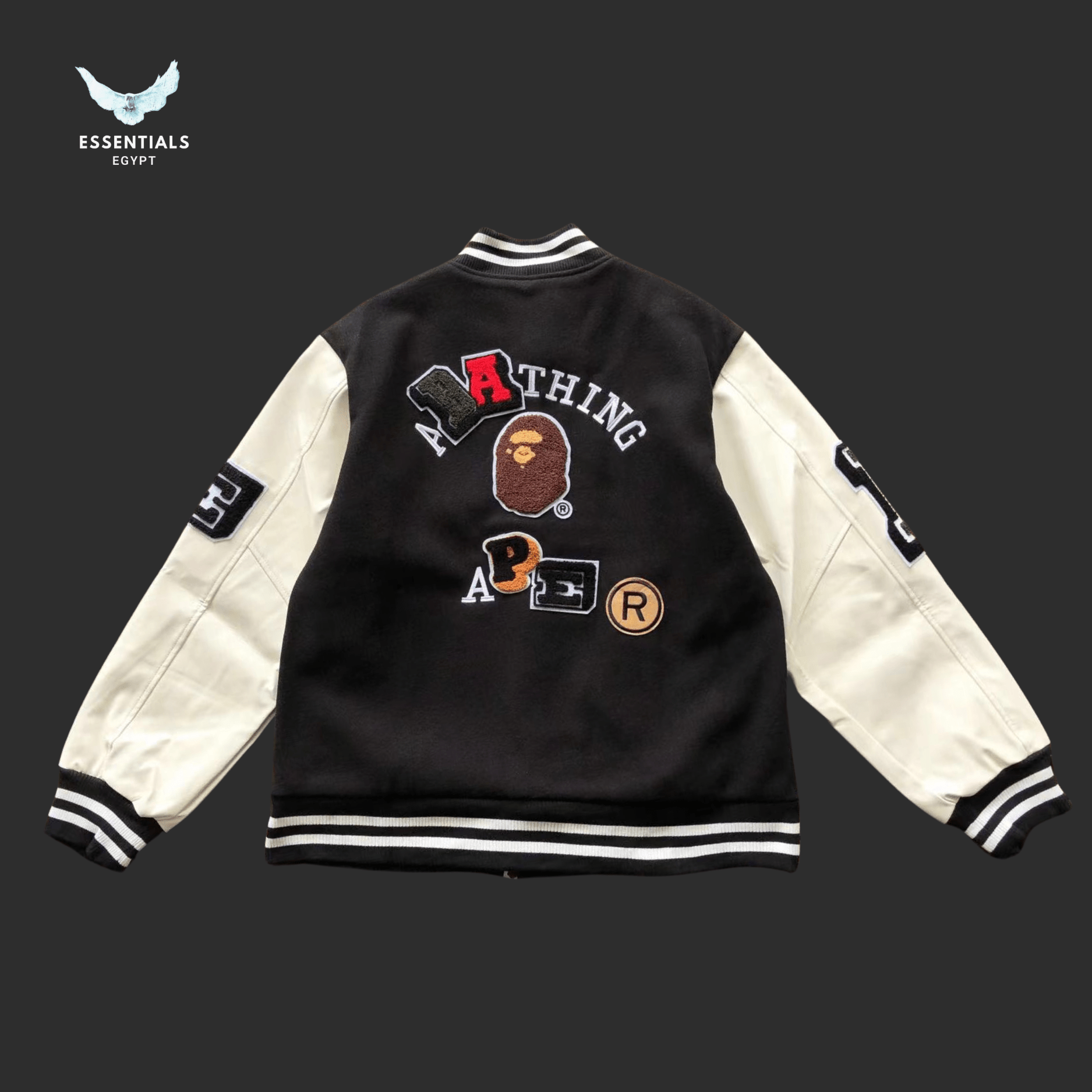 BAPE Varsity Jacket – Cream Sleeve - ESSENTIALS EGYPT
