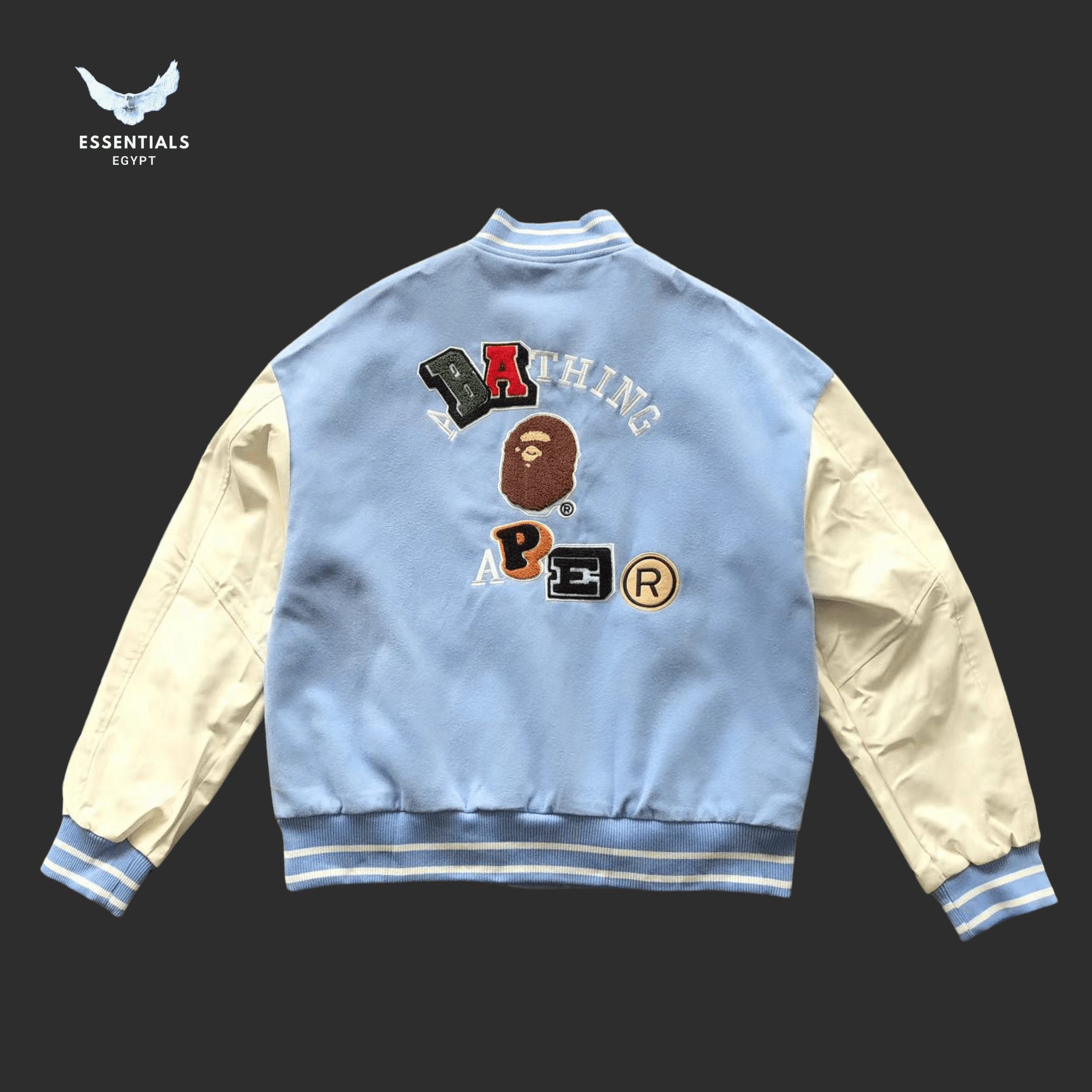 BAPE Varsity Jacket – Cream Sleeve - ESSENTIALS EGYPT