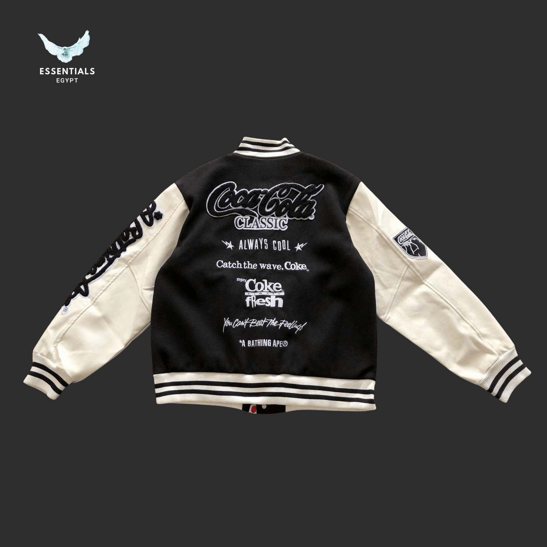 BAPE Varsity Jacket – Red or Black Body - ESSENTIALS EGYPT