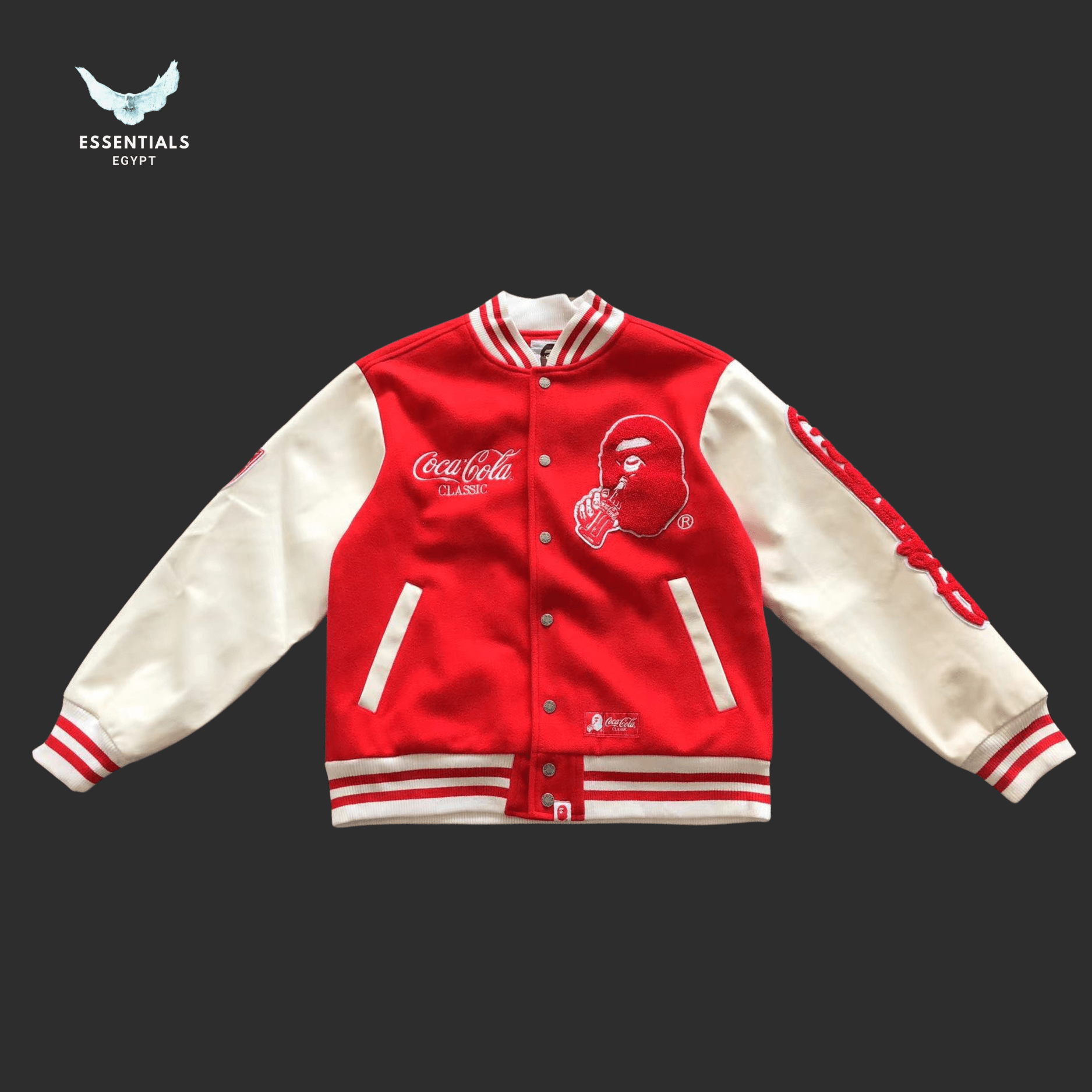 BAPE Varsity Jacket – Red or Black Body - ESSENTIALS EGYPT