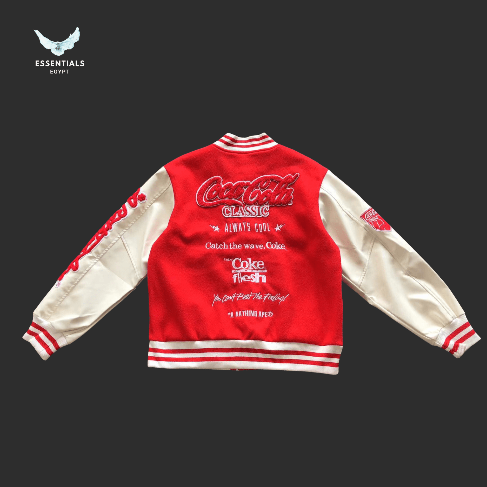 BAPE Varsity Jacket – Red or Black Body - ESSENTIALS EGYPT